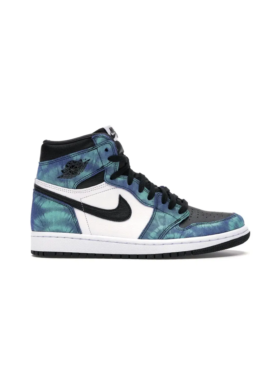 Женские кроссовки с принтом тай-дай Jordan 1 Retro High Jordan — изображение 1 из 4, белый/черный-зеленый
