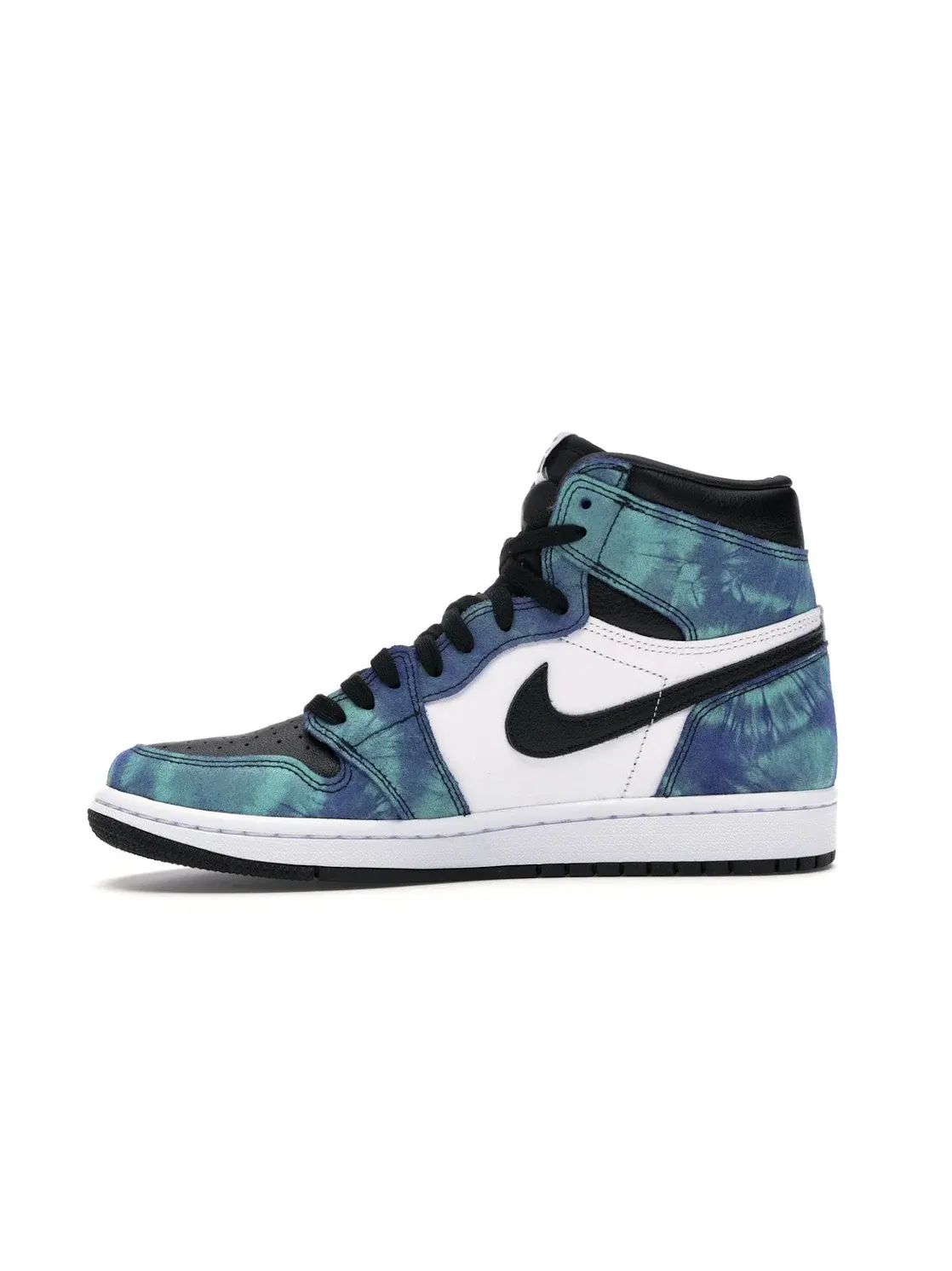 Женские кроссовки с принтом тай-дай Jordan 1 Retro High Jordan — изображение 3 из 4, белый/черный-зеленый