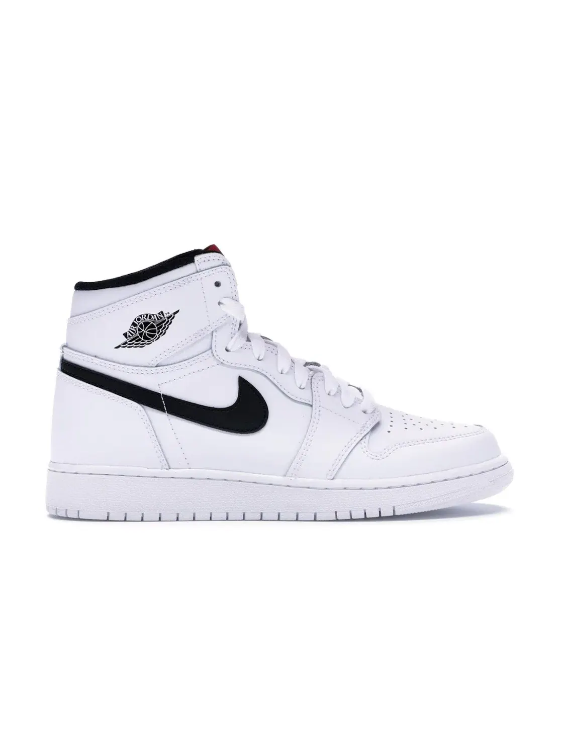 Детские кроссовки с перфорированной кожей Jordan 1 Retro High Yin Yang White — изображение 1 из 3, белый/черный-белый