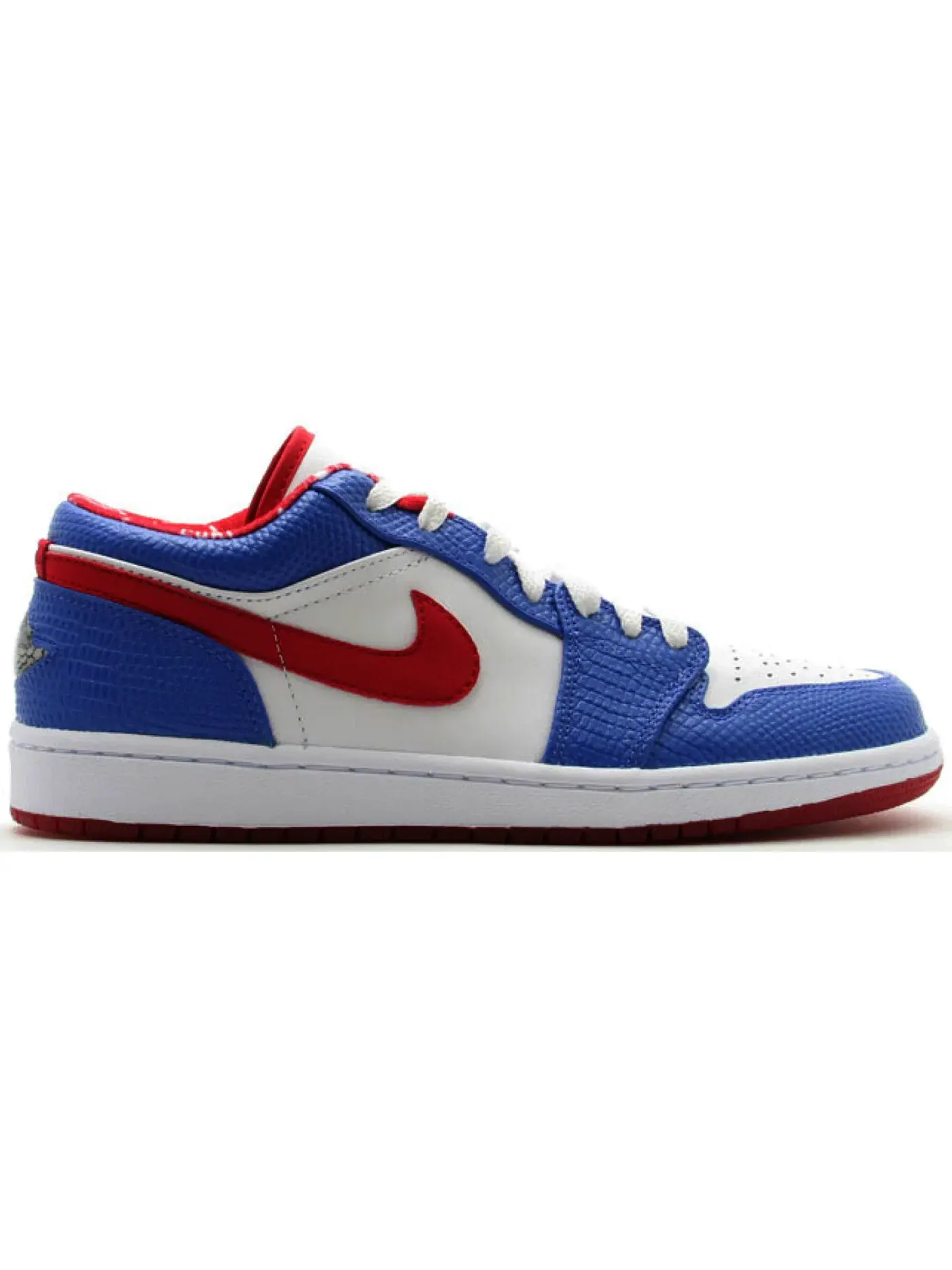 Мужские кроссовки кожаные Jordan 1 Retro Low Jordan — изображение 1 из 1, белый/красный