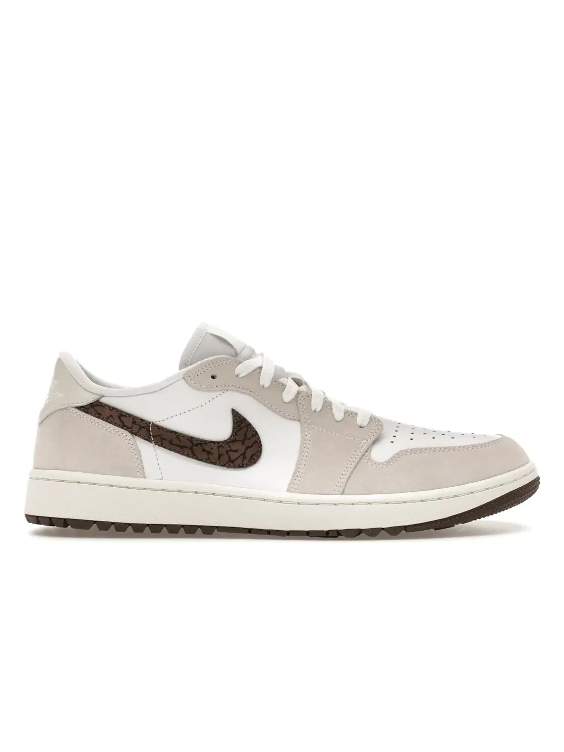 Мужские гольф-кроссовки с принтом Jordan 1 Retro Low Golf — изображение 1 из 4, белый//коричневый