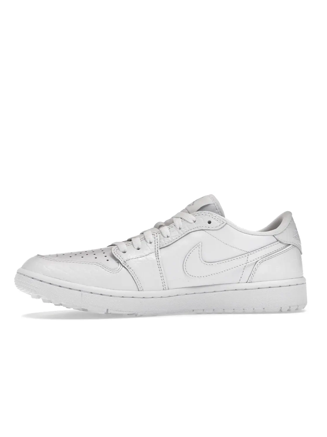 Мужские кроссовки для гольфа кожаные Jordan 1 Retro Low Golf White Croc — изображение 3 из 4, белый/белый/платиновый