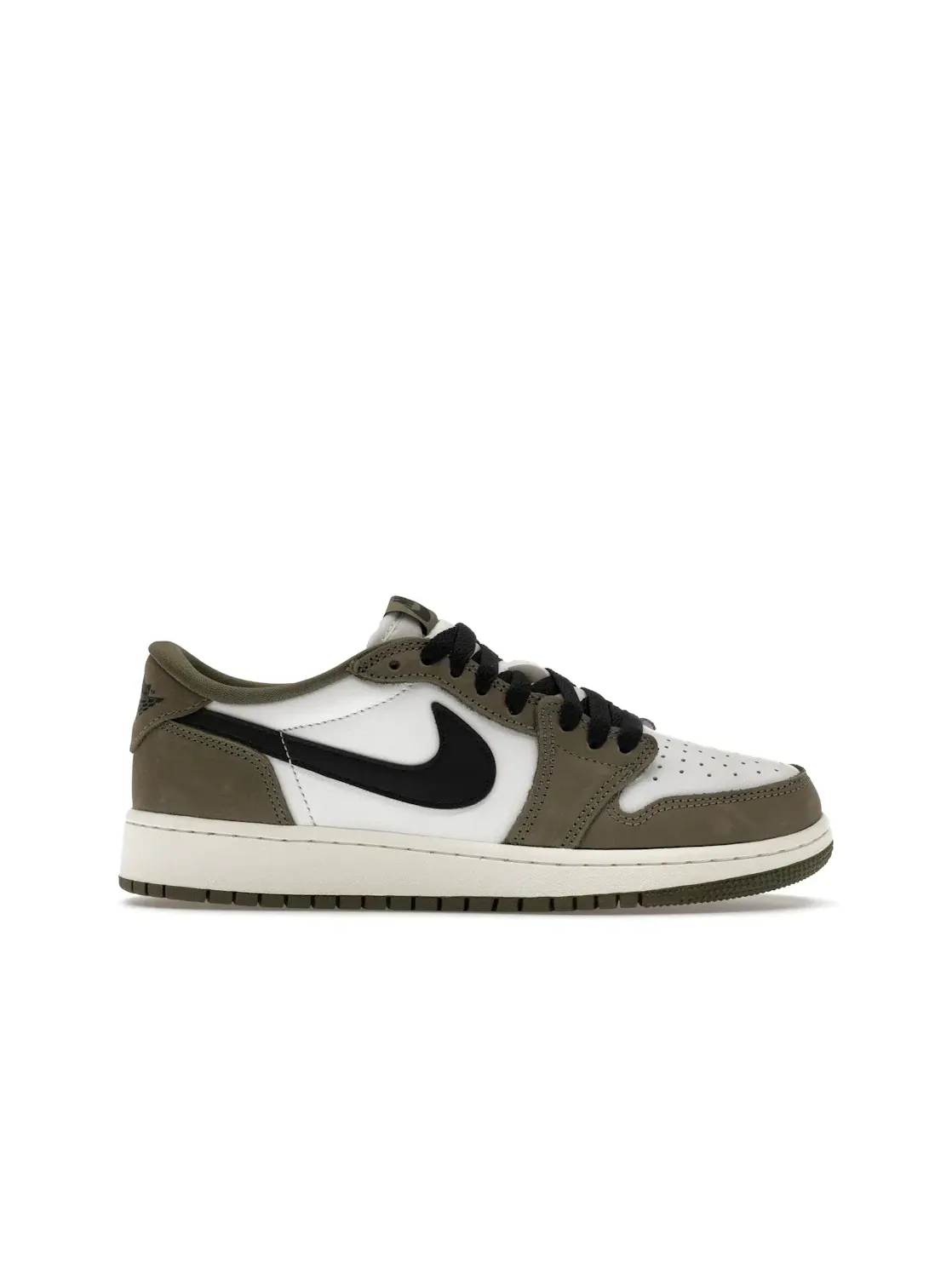 Детские кроссовки с низким силуэтом Jordan 1 Retro Low OG Medium Olive — изображение 1 из 4, оливковый/белый//черный