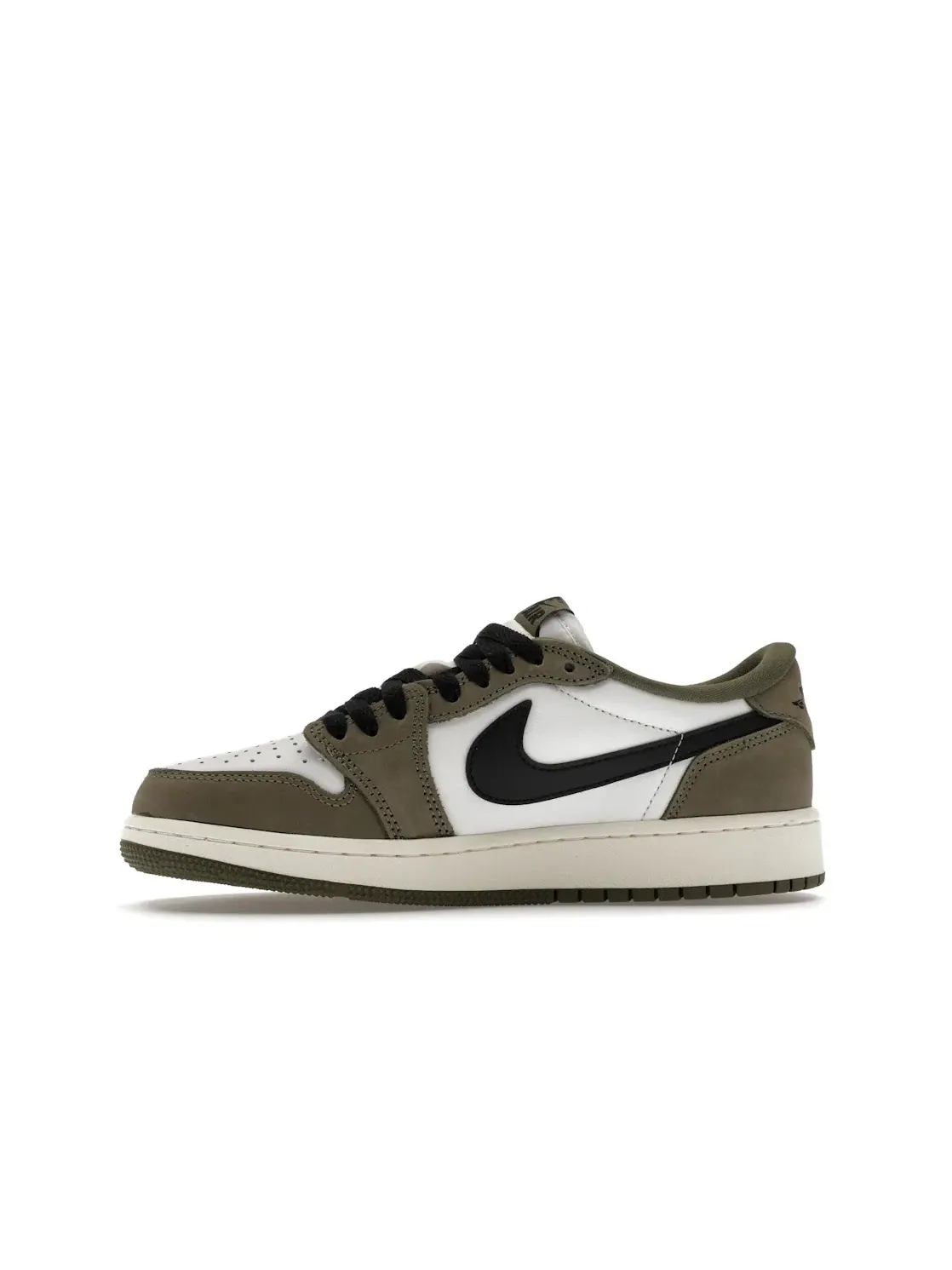 Детские кроссовки с низким силуэтом Jordan 1 Retro Low OG Medium Olive — изображение 3 из 4, оливковый/белый//черный