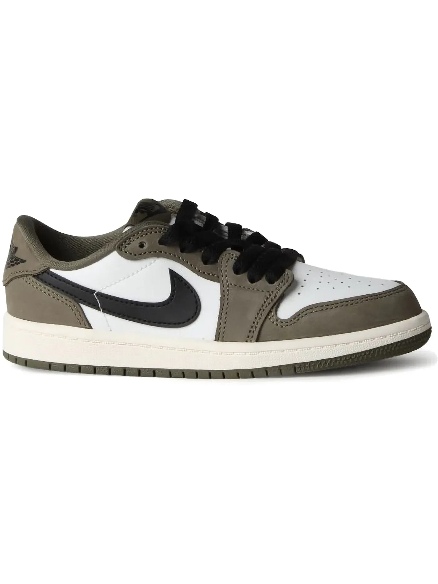 Детские кроссовки Lifestyle с низким силуэтом Jordan 1 Retro Low OG — изображение 1 из 1, оливковый/черный/белый
