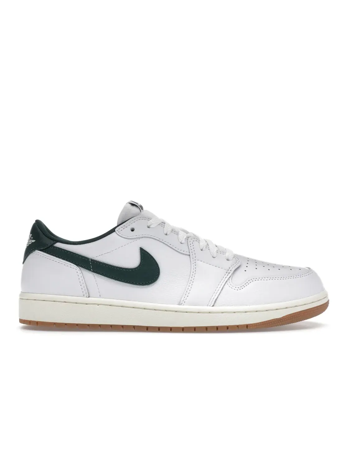 Женские кроссовки с состаренным дизайном Jordan 1 Retro Low OG — изображение 1 из 4, белый/зеленый
