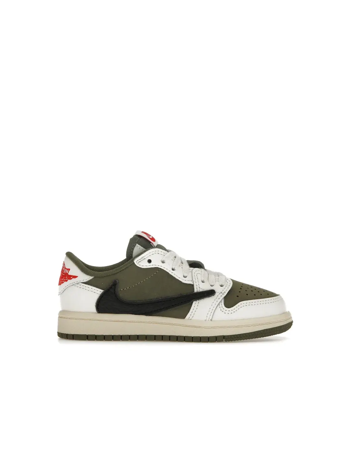 Детские кроссовки с низким силуэтом Jordan 1 Retro Low OG SP Travis Scott Medium Olive — изображение 1 из 4, оливковый/черный