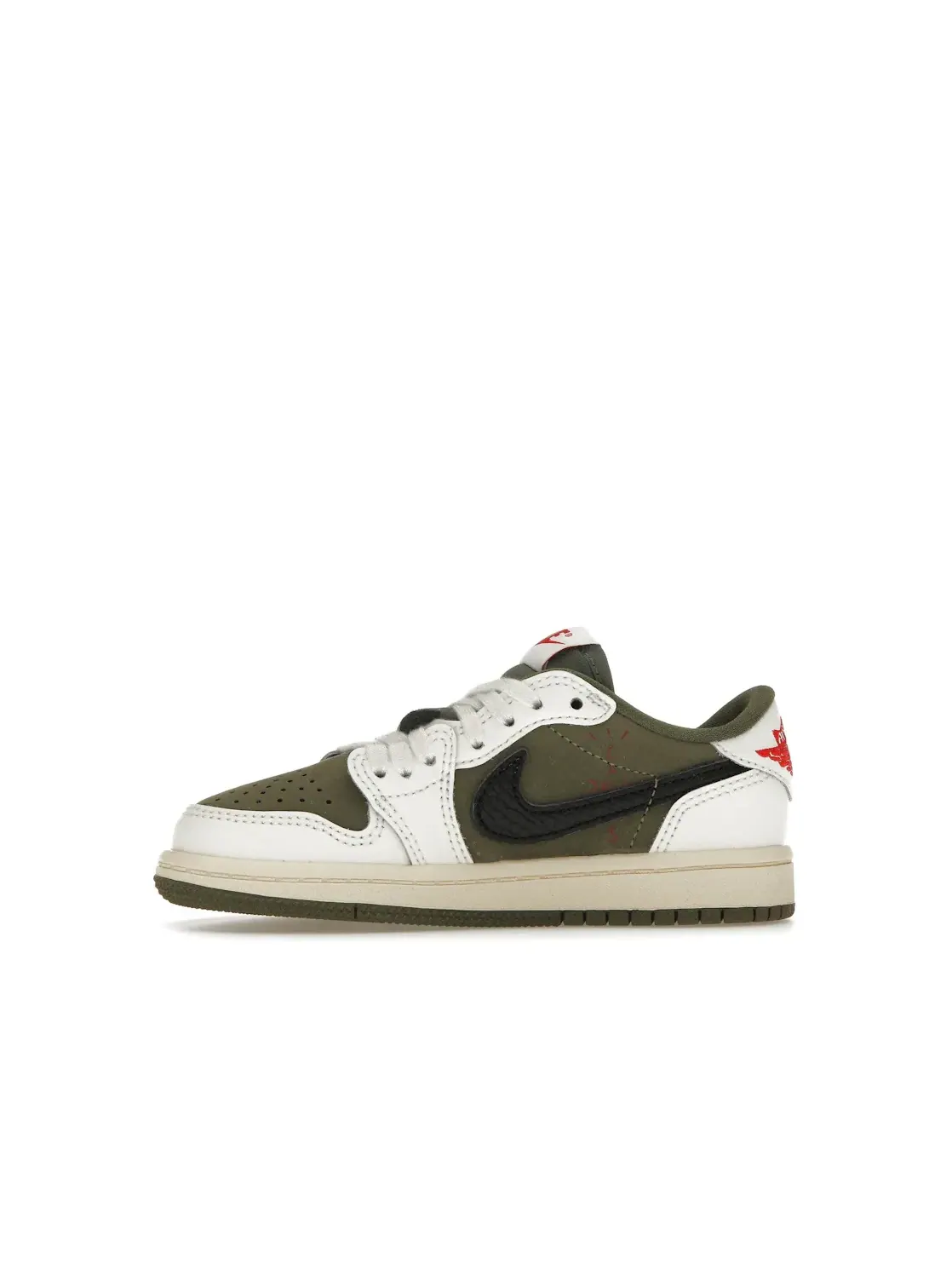 Детские кроссовки с низким силуэтом Jordan 1 Retro Low OG SP Travis Scott Medium Olive — изображение 3 из 4, оливковый/черный