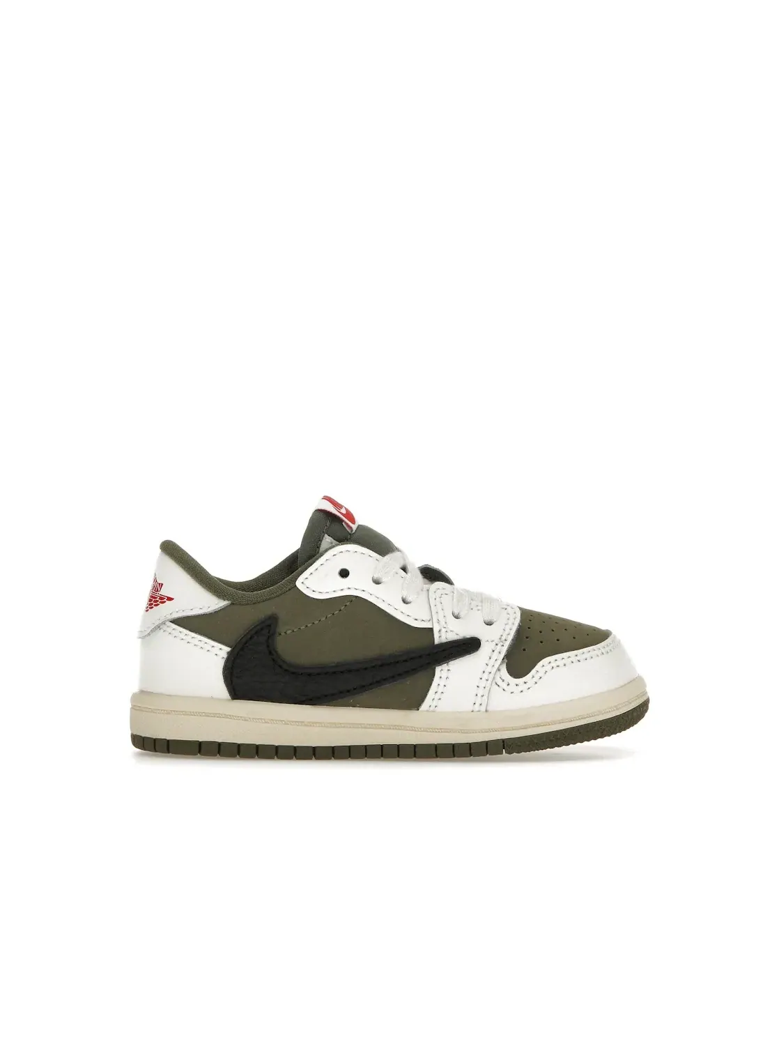 Детские кроссовки lifestyle с принтом Jordan 1 Retro Low OG SP Travis Scott — изображение 1 из 4, оливковый/черный