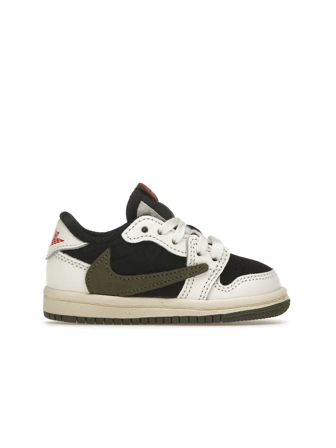 Детские кроссовки с принтом Jordan 1 Retro Low OG SP Travis Scott Olive Jordan — изображение 1 из 4, красный/черный/оливковый