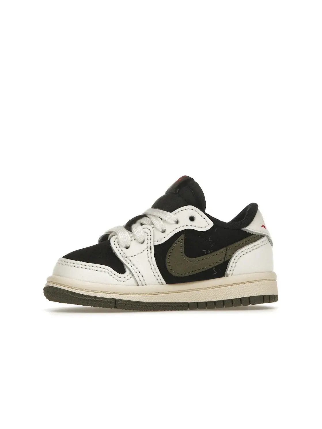 Детские кроссовки с принтом Jordan 1 Retro Low OG SP Travis Scott Olive Jordan — изображение 3 из 4, красный/черный/оливковый