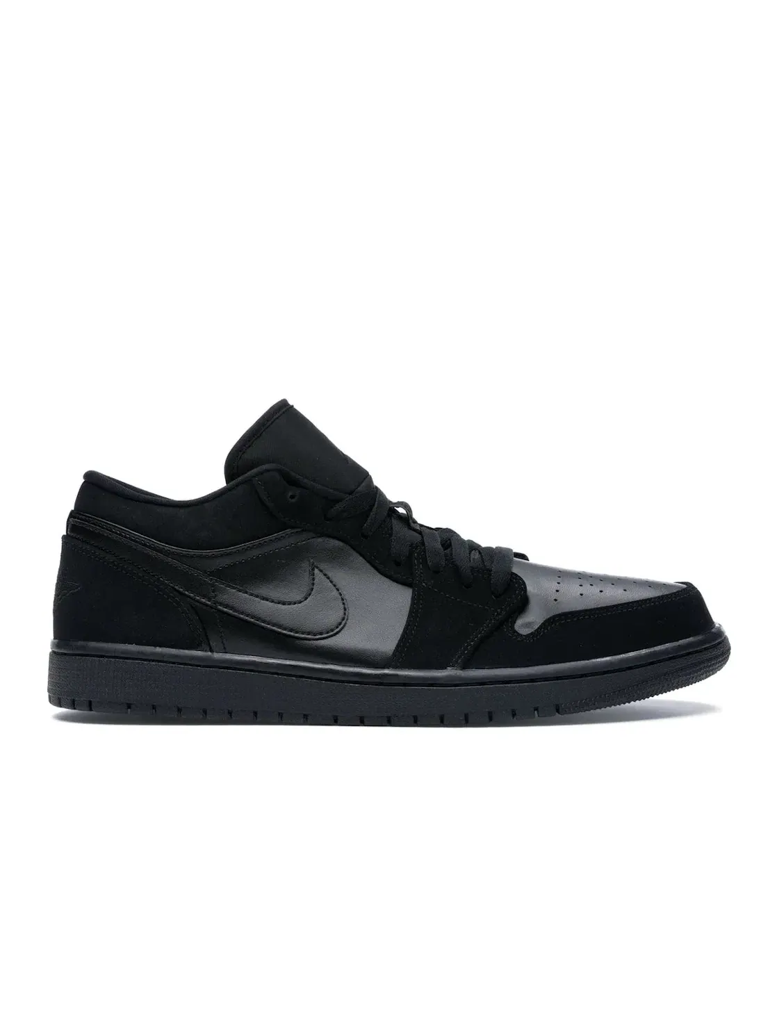 Мужские кроссовки кожаные с замшевыми вставками Jordan 1 Retro Low Jordan — изображение 1 из 4, черный/черный/черный