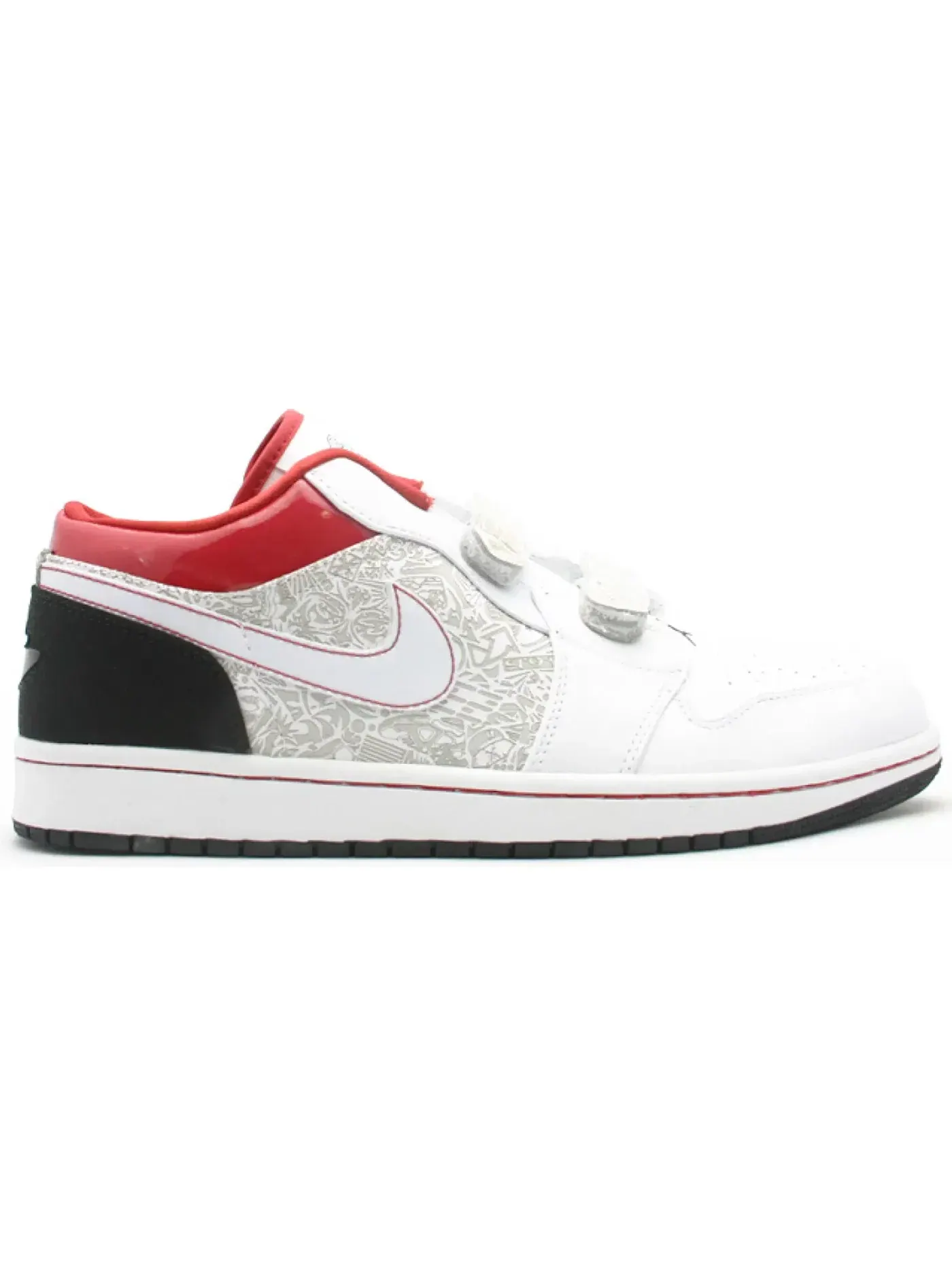 Мужские кроссовки для повседневной носки Jordan 1 Retro Low Velcro Jordan — изображение 1 из 1, белый/красный-черный