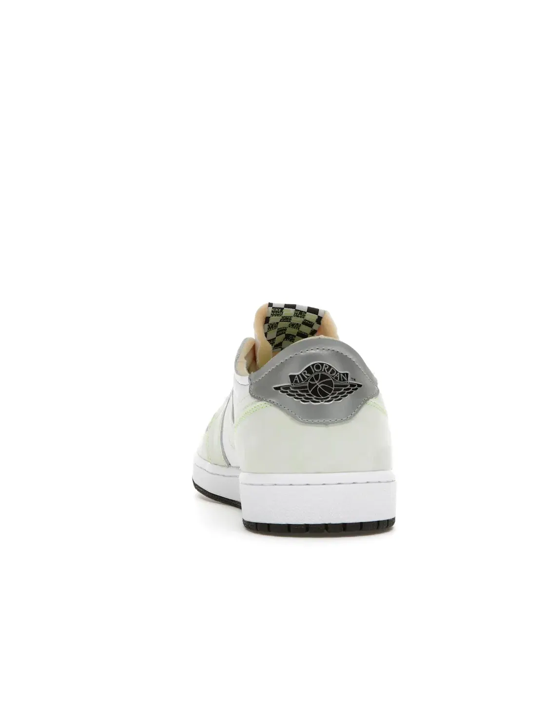 Мужские кроссовки с белой кожаной отделкой Jordan 1 Retro Low Jordan — изображение 4 из 4, белый зеленый черный