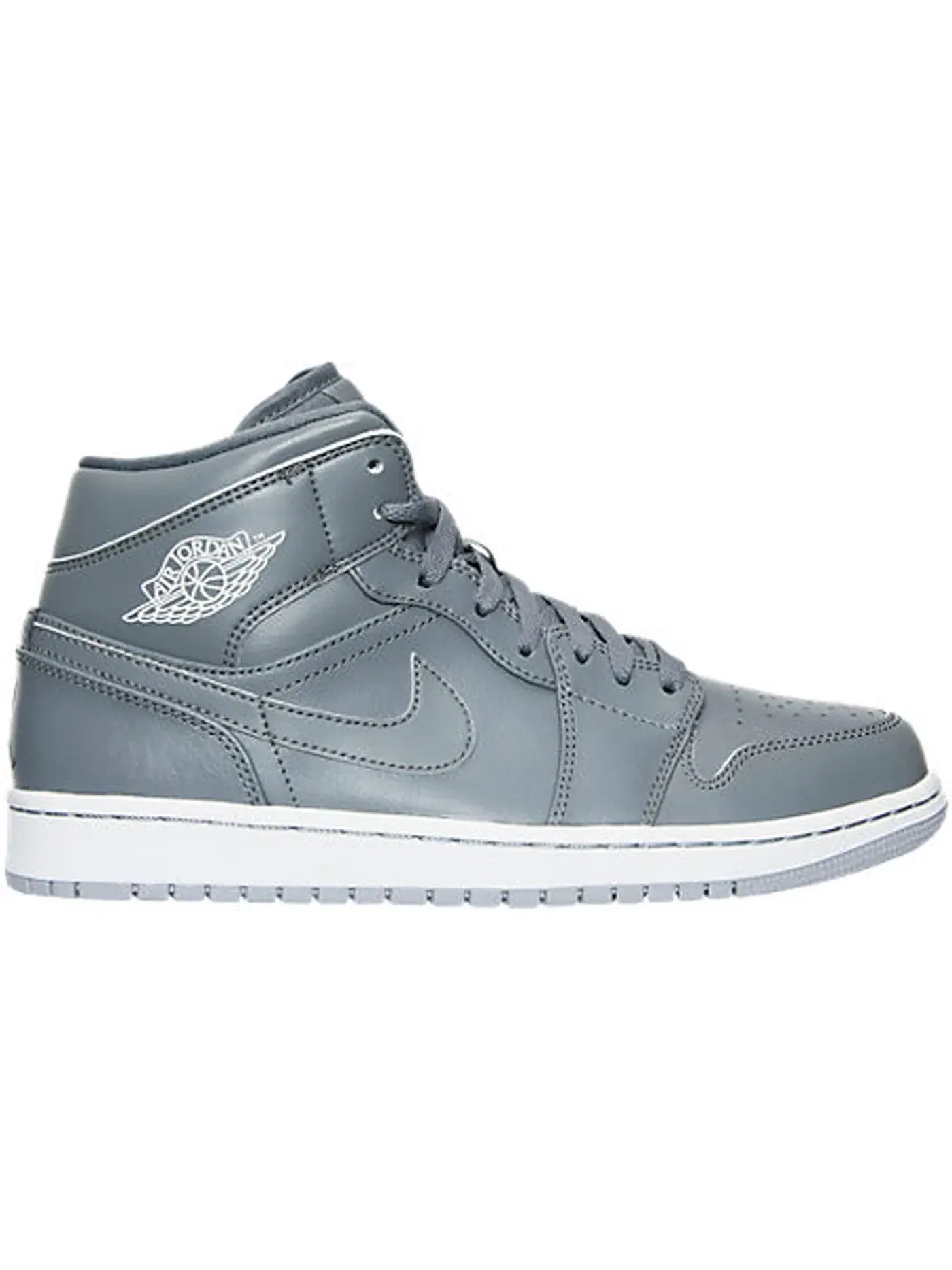 Мужские кроссовки Lifestyle с кожаным верхом Jordan 1 Retro Mid — изображение 1 из 1, серый/серый-белый-серый