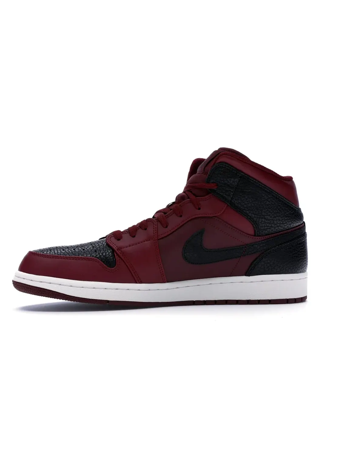 Мужские кроссовки кожаные Jordan 1 Retro Mid — изображение 3 из 4, красный/черный-белый