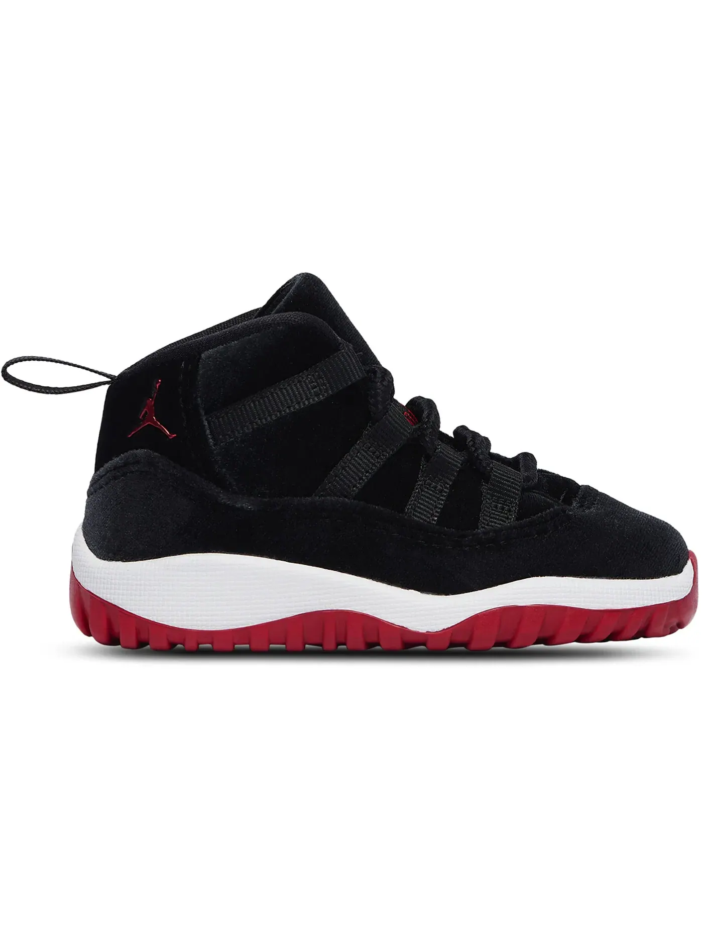 Детские кроссовки с велюровой отделкой Jordan 11 Retro — изображение 1 из 1, черный/красный/белый