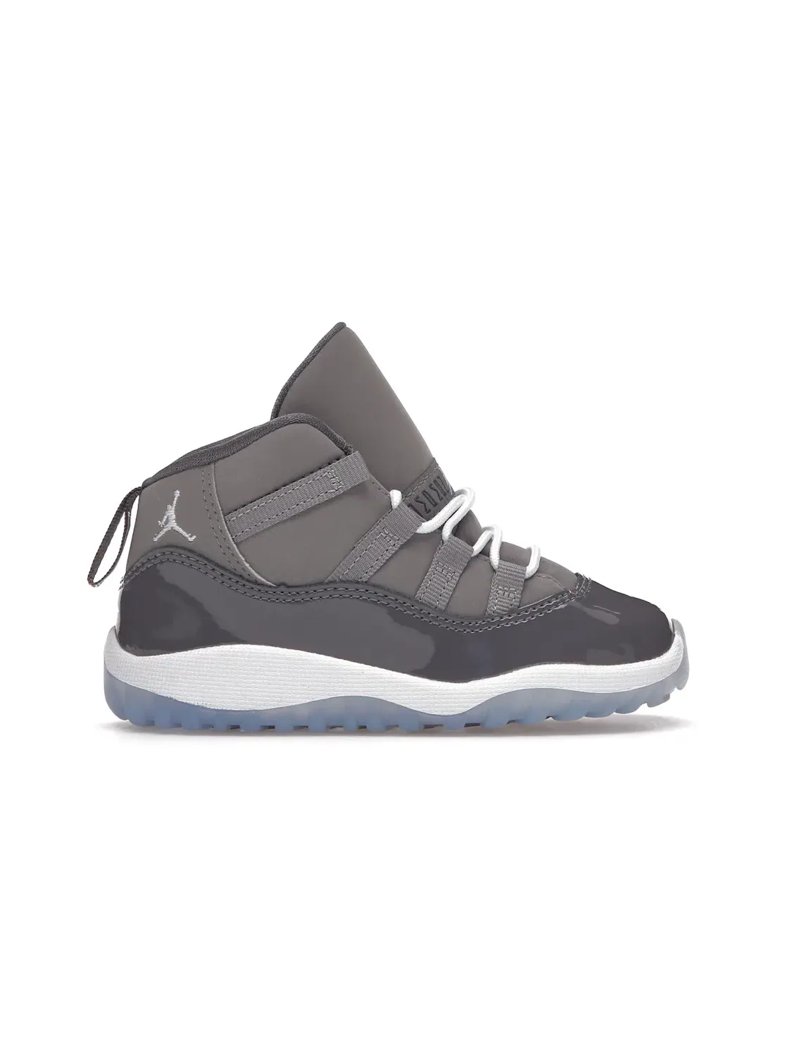 Детские кроссовки для мальчиков из нубука Jordan 11 Retro Cool Grey (2021) Jordan — изображение 1 из 4, серый/мульти-/мульти