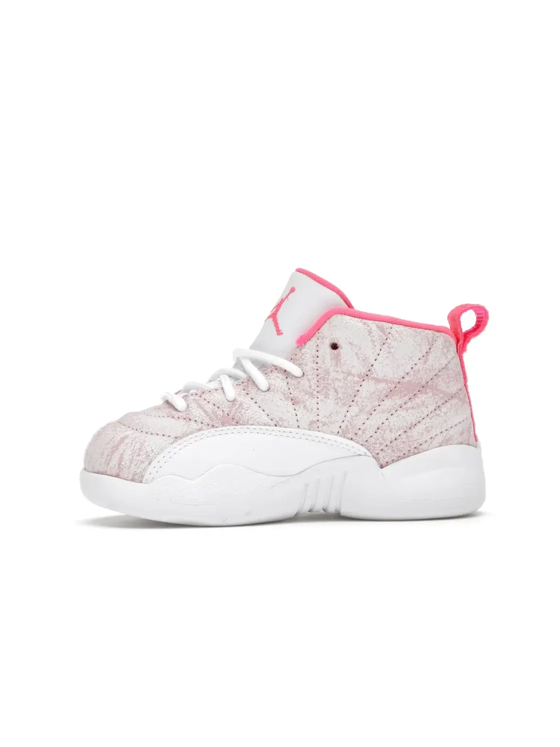 Детские кроссовки для мальчиков и девочек с цветовой гаммой Jordan 12 Retro Jordan — изображение 3 из 4, белый/-розовый