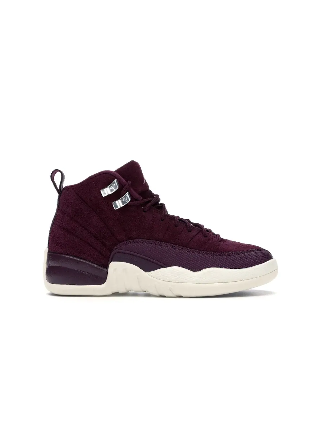 Детские кроссовки с замшевым верхом Jordan 12 Retro Bordeaux — изображение 1 из 4, металлик серебристый