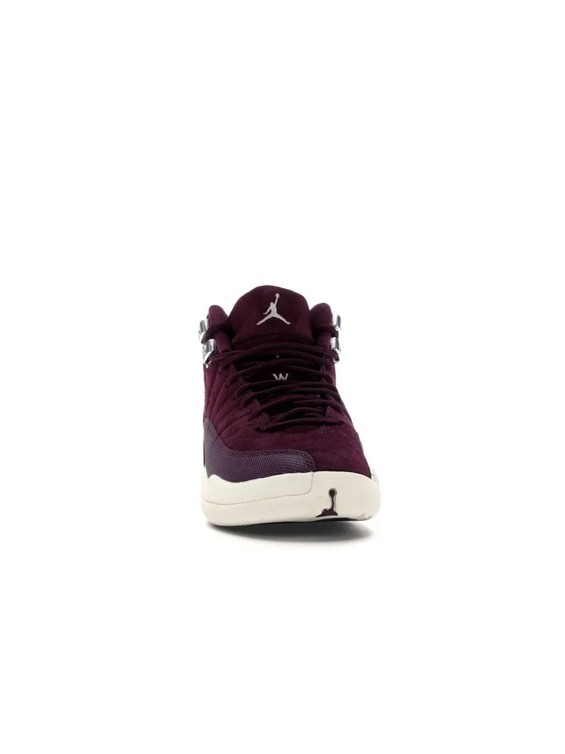 Детские кроссовки с замшевым верхом Jordan 12 Retro Bordeaux — изображение 2 из 4, металлик серебристый