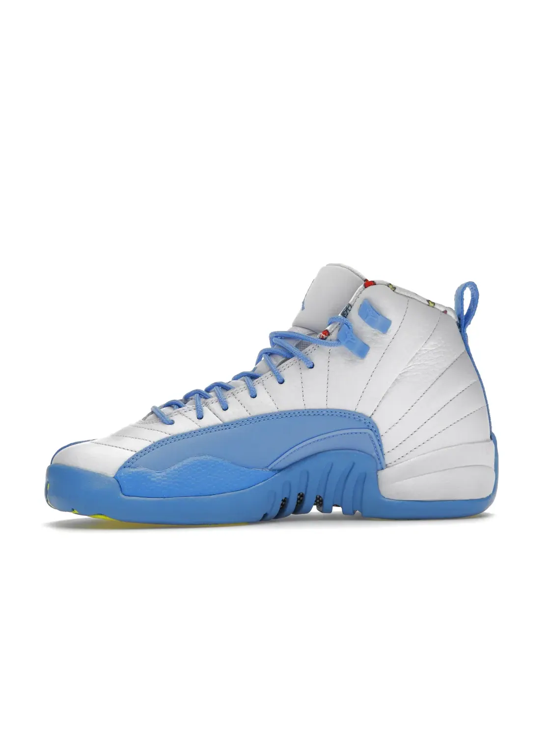 Детские кроссовки Lifestyle с принтом смайлов Jordan 12 Retro — изображение 3 из 4, белый///синий