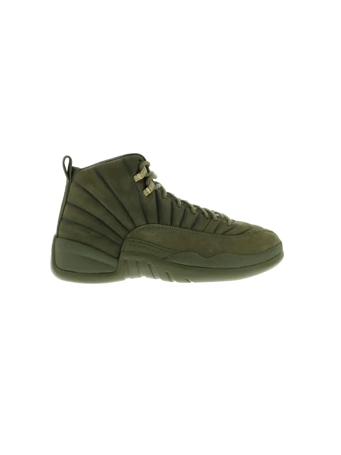 Мужские кроссовки замшевые Jordan 12 Retro PSNY Olive — изображение 1 из 4, оливковый