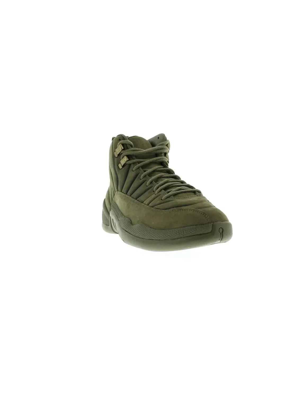 Мужские кроссовки замшевые Jordan 12 Retro PSNY Olive — изображение 2 из 4, оливковый