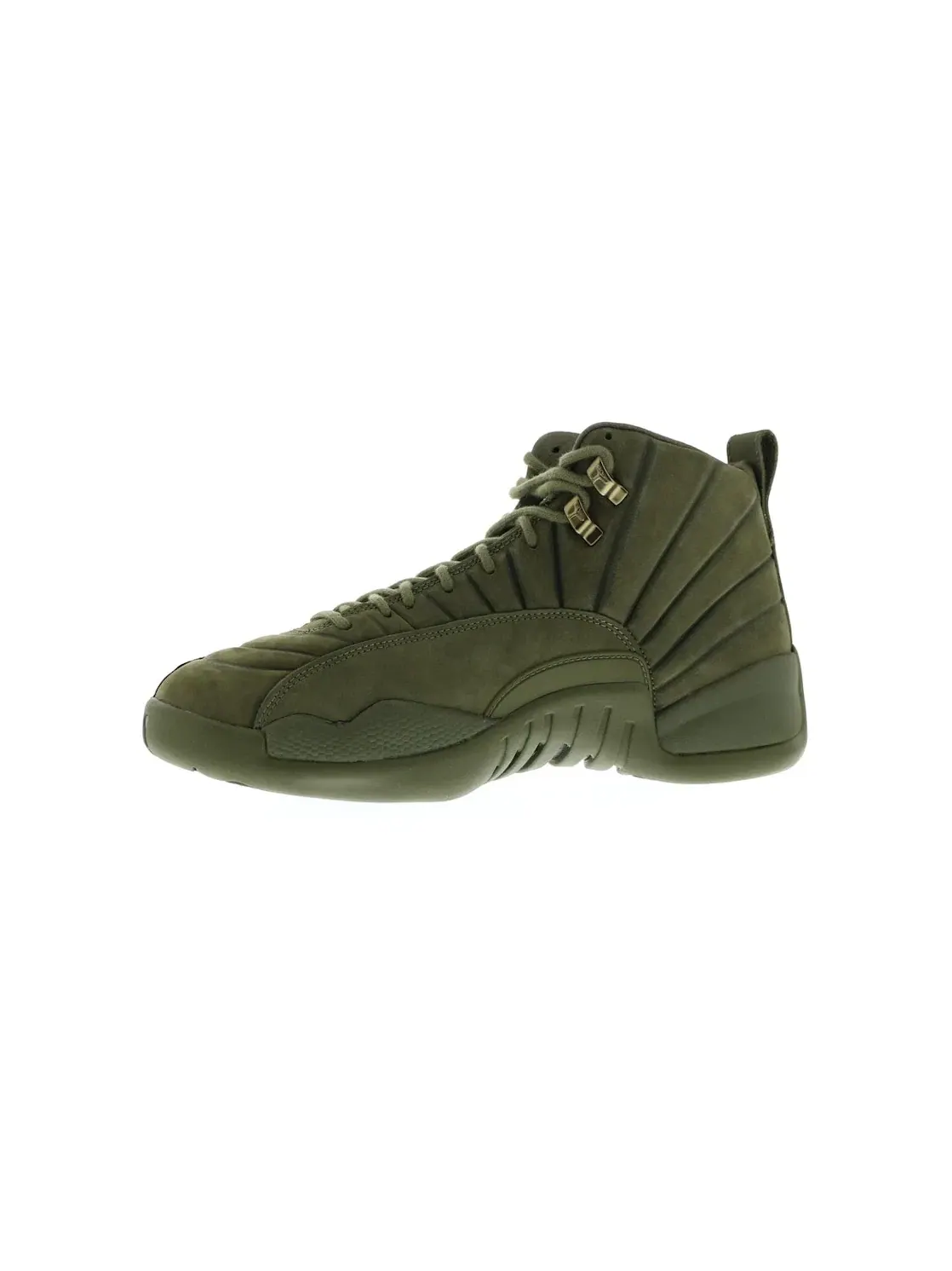 Мужские кроссовки замшевые Jordan 12 Retro PSNY Olive — изображение 3 из 4, оливковый