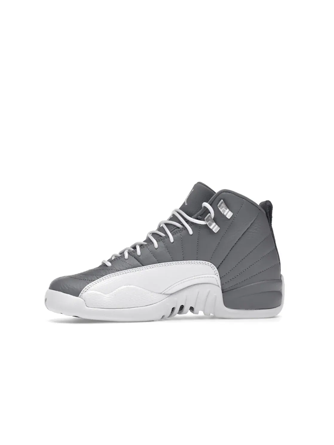 Детские кроссовки Lifestyle с верхом из кожи и замши Jordan 12 Retro — изображение 3 из 4, белый/серый