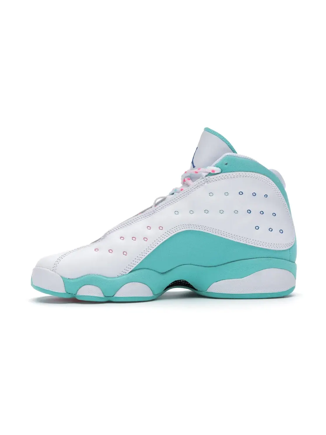 Детские кроссовки для мальчиков и девочек с принтом Jordan 13 Retro Jordan — изображение 3 из 4, белый/-зеленый-розовый