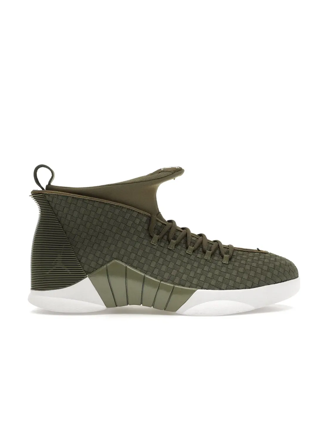 Мужские кроссовки с плетеным верхом Jordan 15 Retro PSNY Woven Olive — изображение 1 из 4, оливковый/оливковый