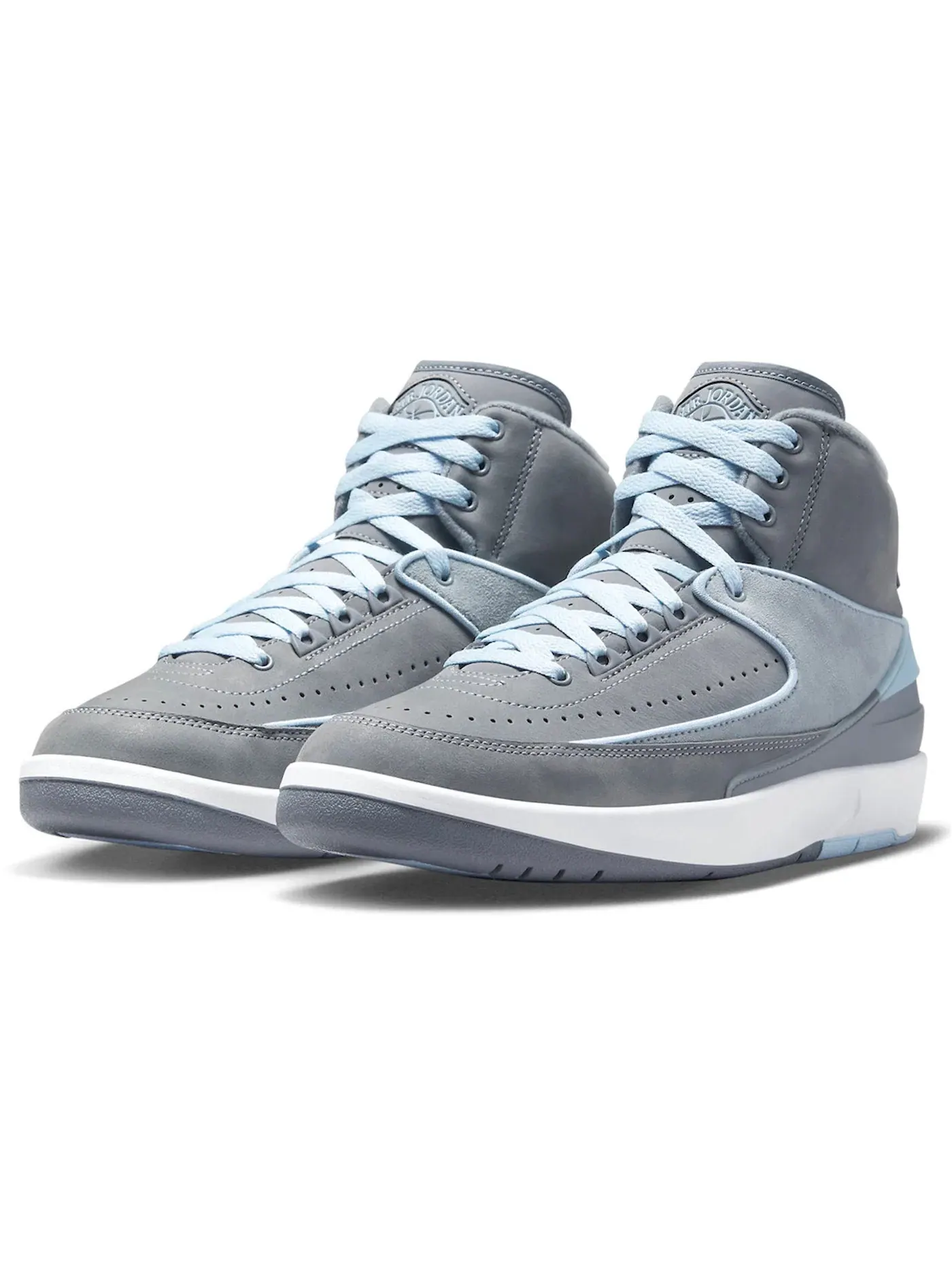 Женские кроссовки Lifestyle с верхом из нубука и замши Jordan 2 Retro — изображение 2 из 4, серый/синий/белый