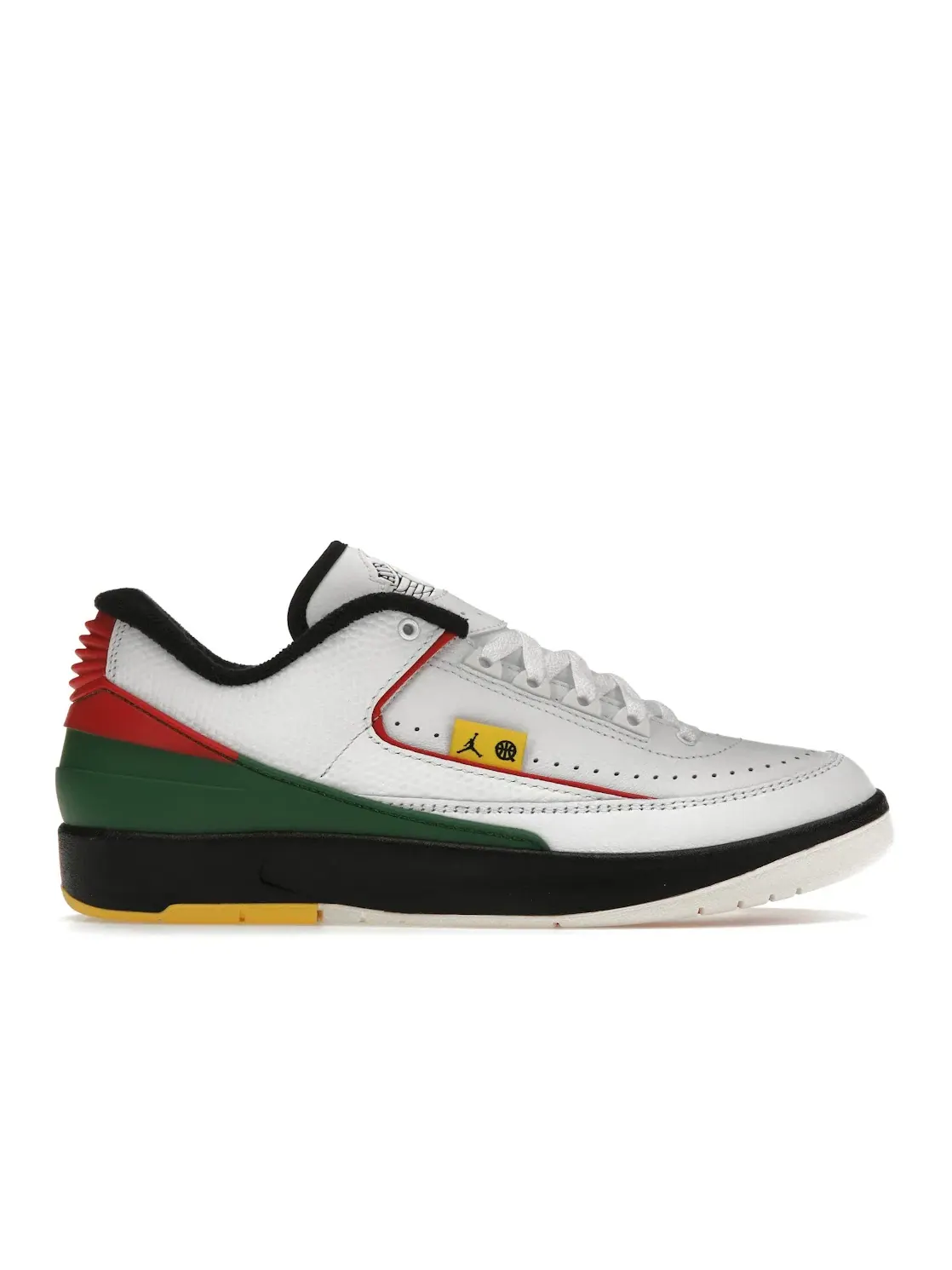 Мужские кроссовки Lifestyle с принтом Jordan 2 Retro Low Quai 54 — изображение 1 из 4, белый/зеленый-красный