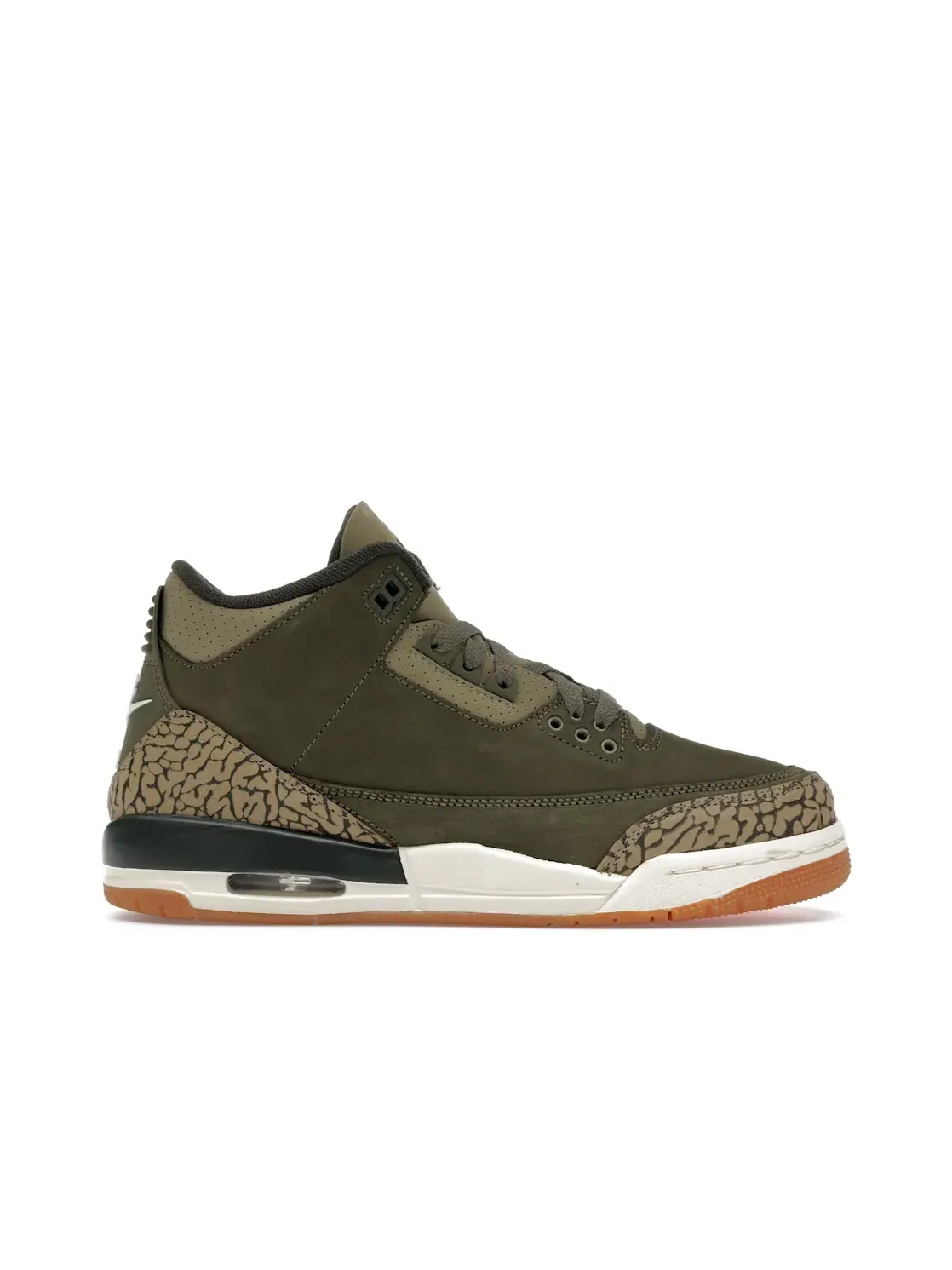 Детские кроссовки Lifestyle с принтом Jordan 3 Retro Jordan — изображение 1 из 4, оливковый//оливковый