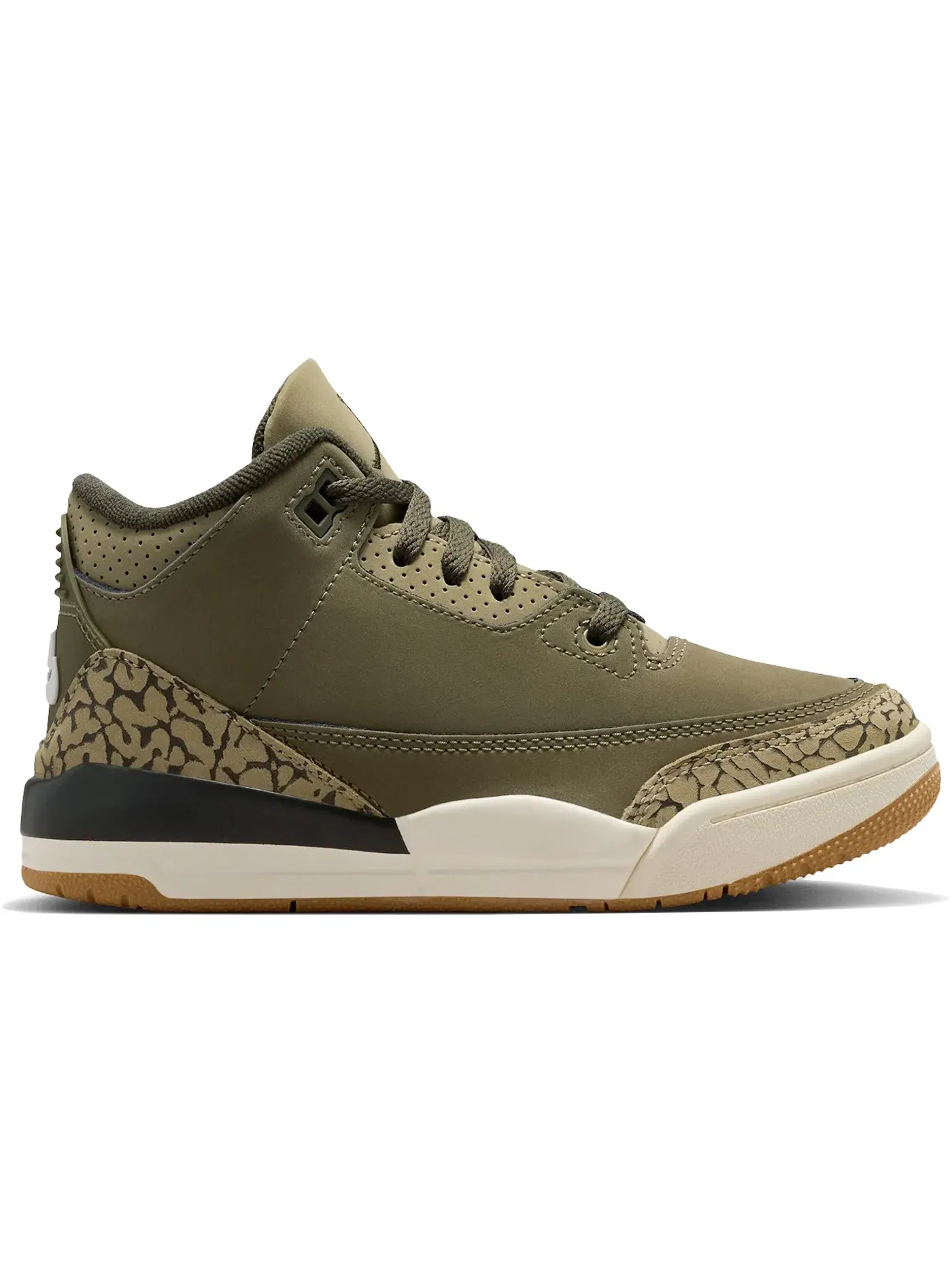 Детские кроссовки Lifestyle с длинным язычком Jordan 3 Retro Family Affair — изображение 1 из 1, оливковый//оливковый