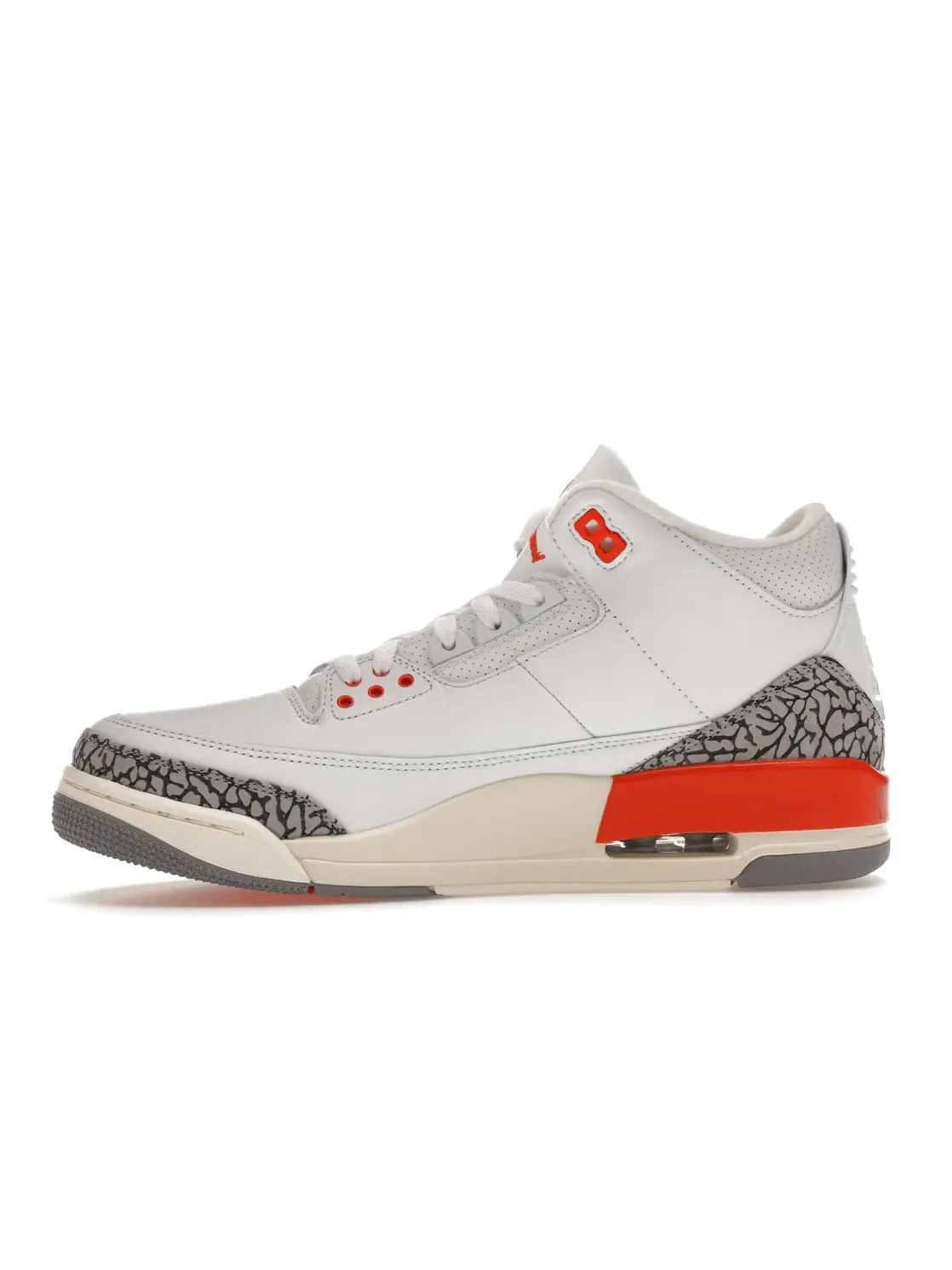 Женские кроссовки баскетбольный высокий с цветным акцентом Jordan 3 Retro Jordan — изображение 3 из 4, белый///серый