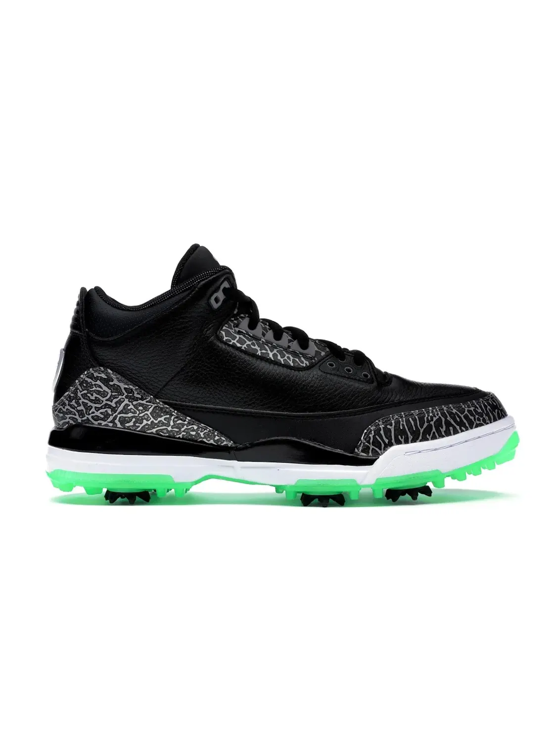 Мужские кроссовки для гольфа с принтом Jordan 3 Retro Golf Jordan — изображение 1 из 4, черный/черный-зеленый