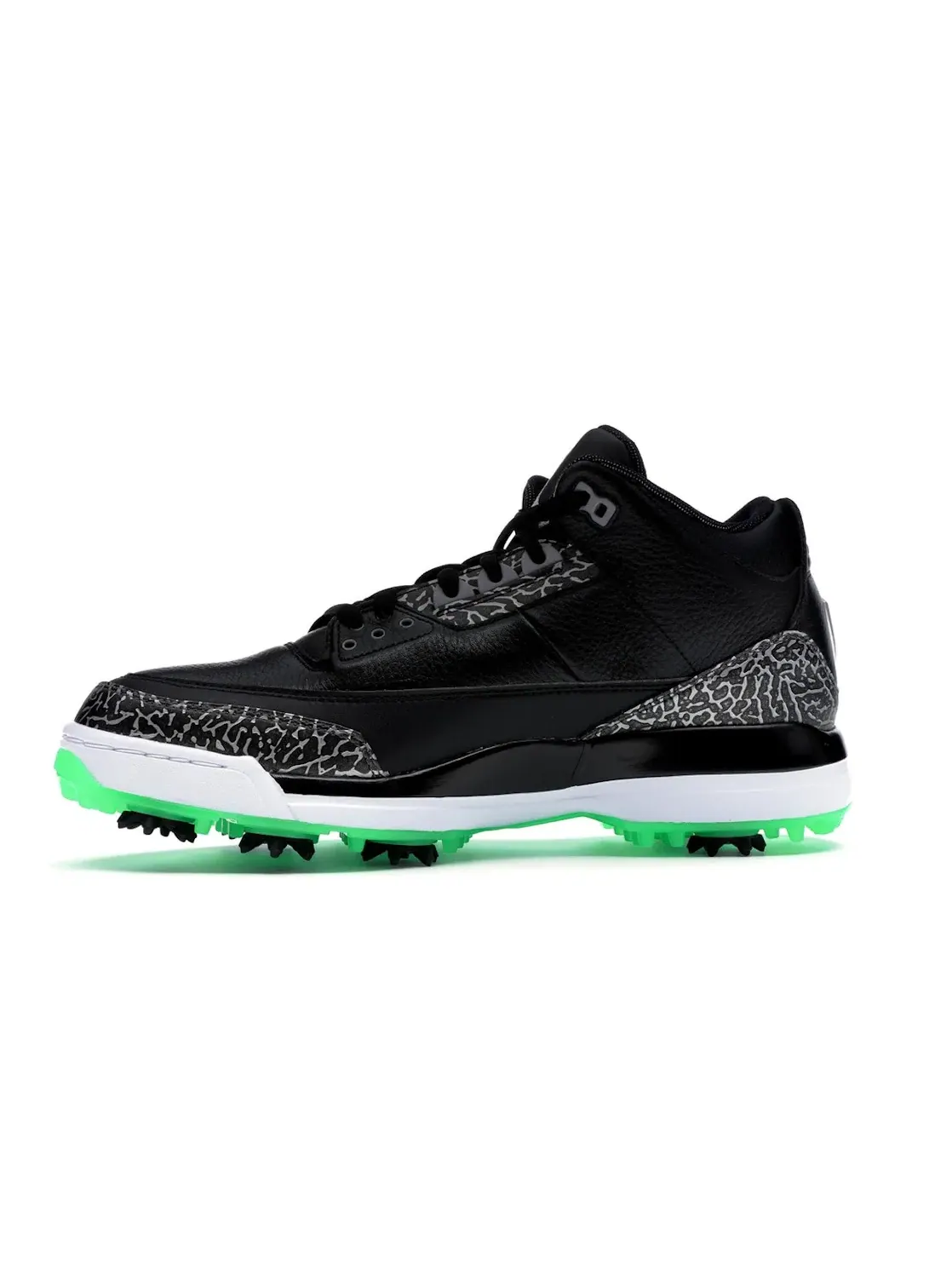 Мужские кроссовки для гольфа с принтом Jordan 3 Retro Golf Jordan — изображение 3 из 4, черный/черный-зеленый
