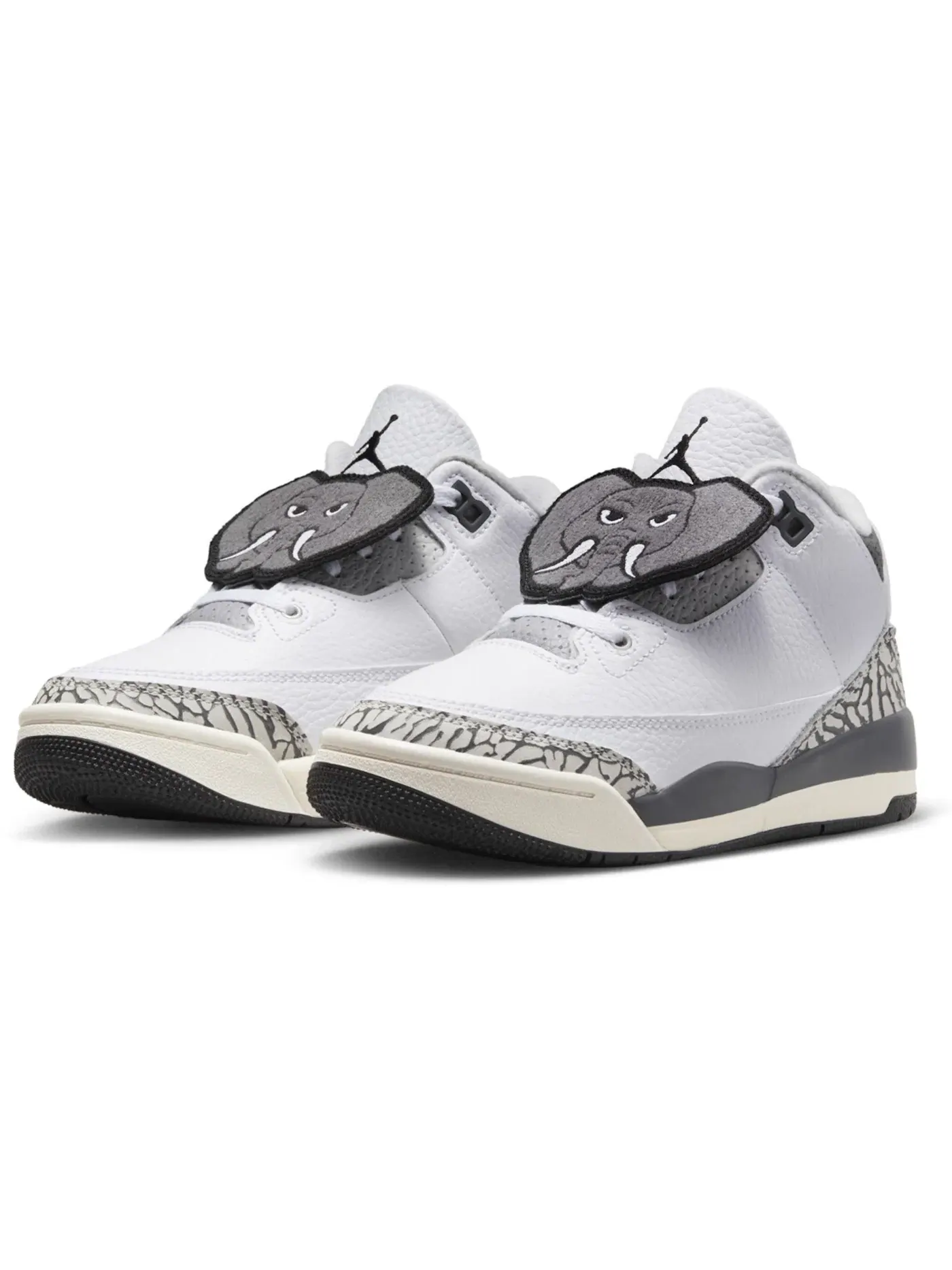 Детские кроссовки с длинным шнурком Jordan 3 Retro Hide N' Sneak Jordan — изображение 2 из 4, белый/черный///серый