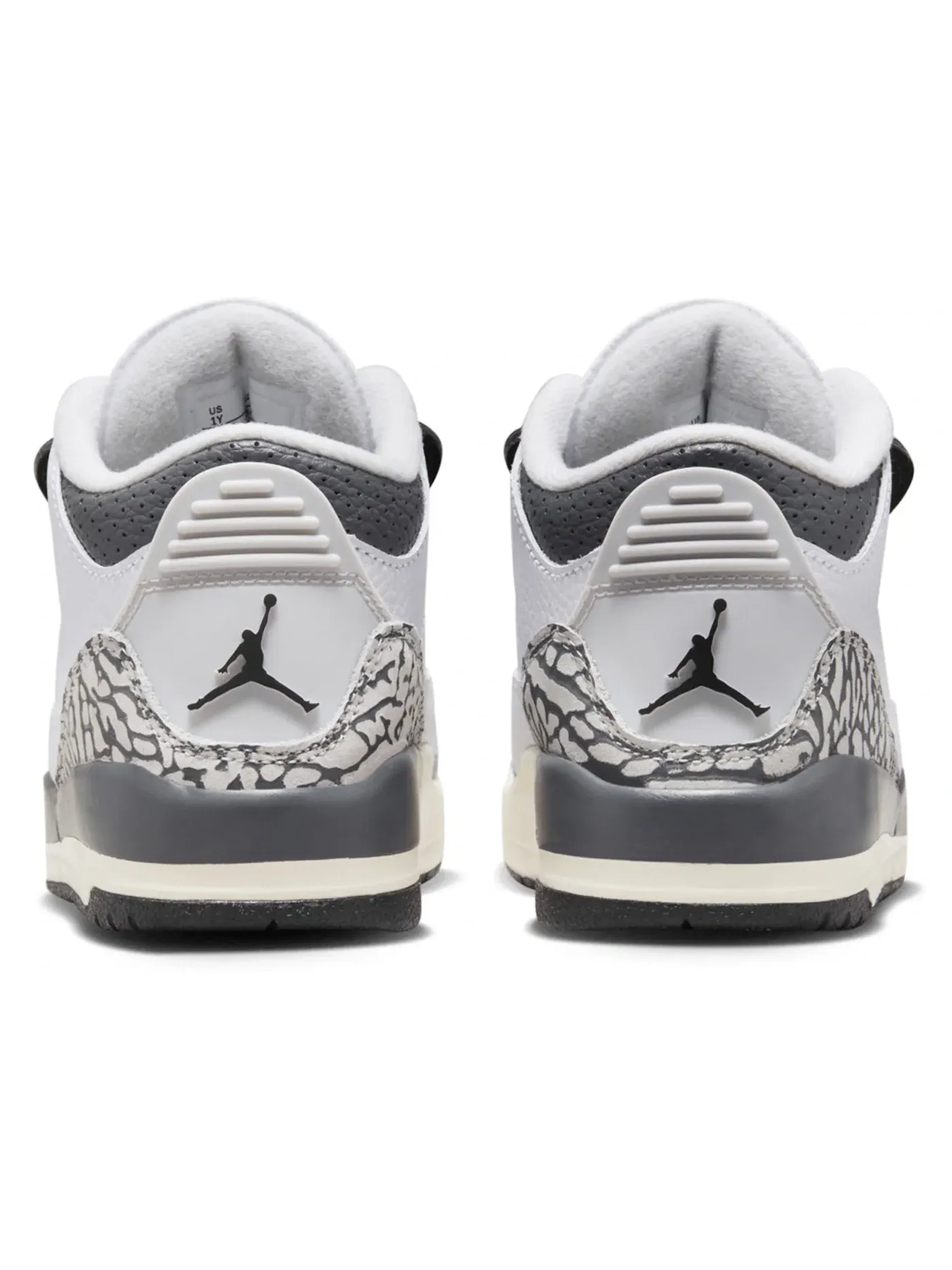 Детские кроссовки с длинным шнурком Jordan 3 Retro Hide N' Sneak Jordan — изображение 4 из 4, белый/черный///серый