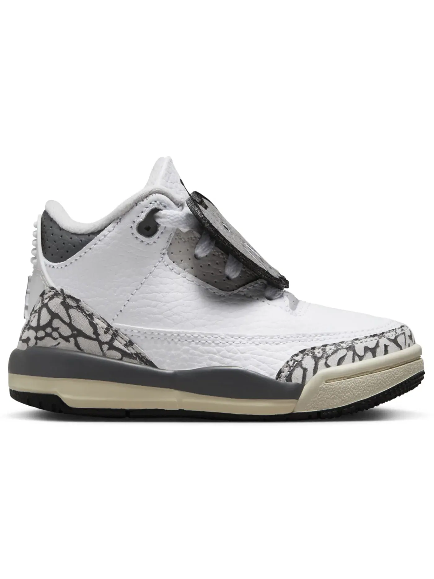 Детские кроссовки с принтом Jordan 3 Retro Jordan — изображение 1 из 4, белый/черный///серый