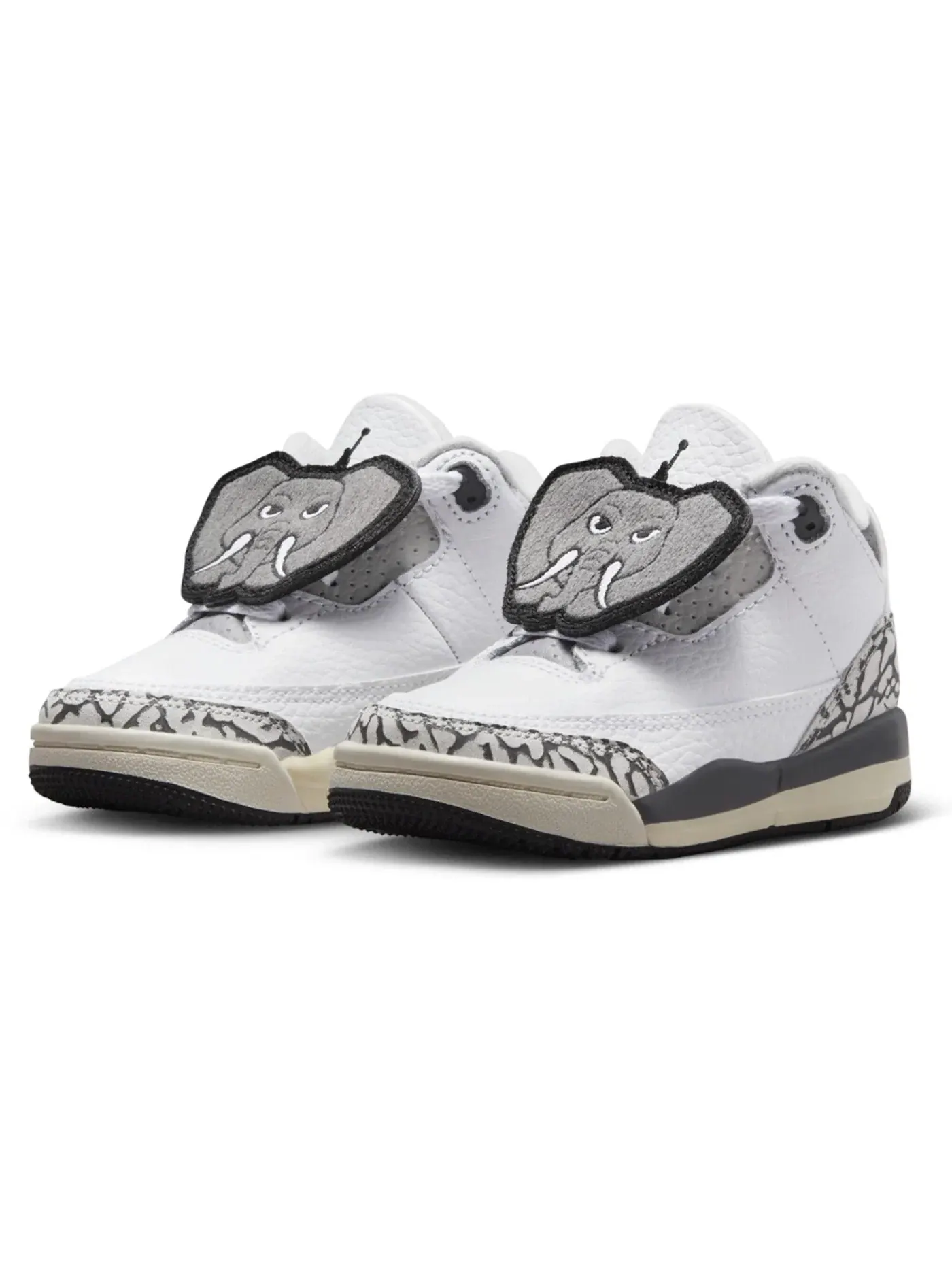 Детские кроссовки с принтом Jordan 3 Retro Jordan — изображение 2 из 4, белый/черный///серый