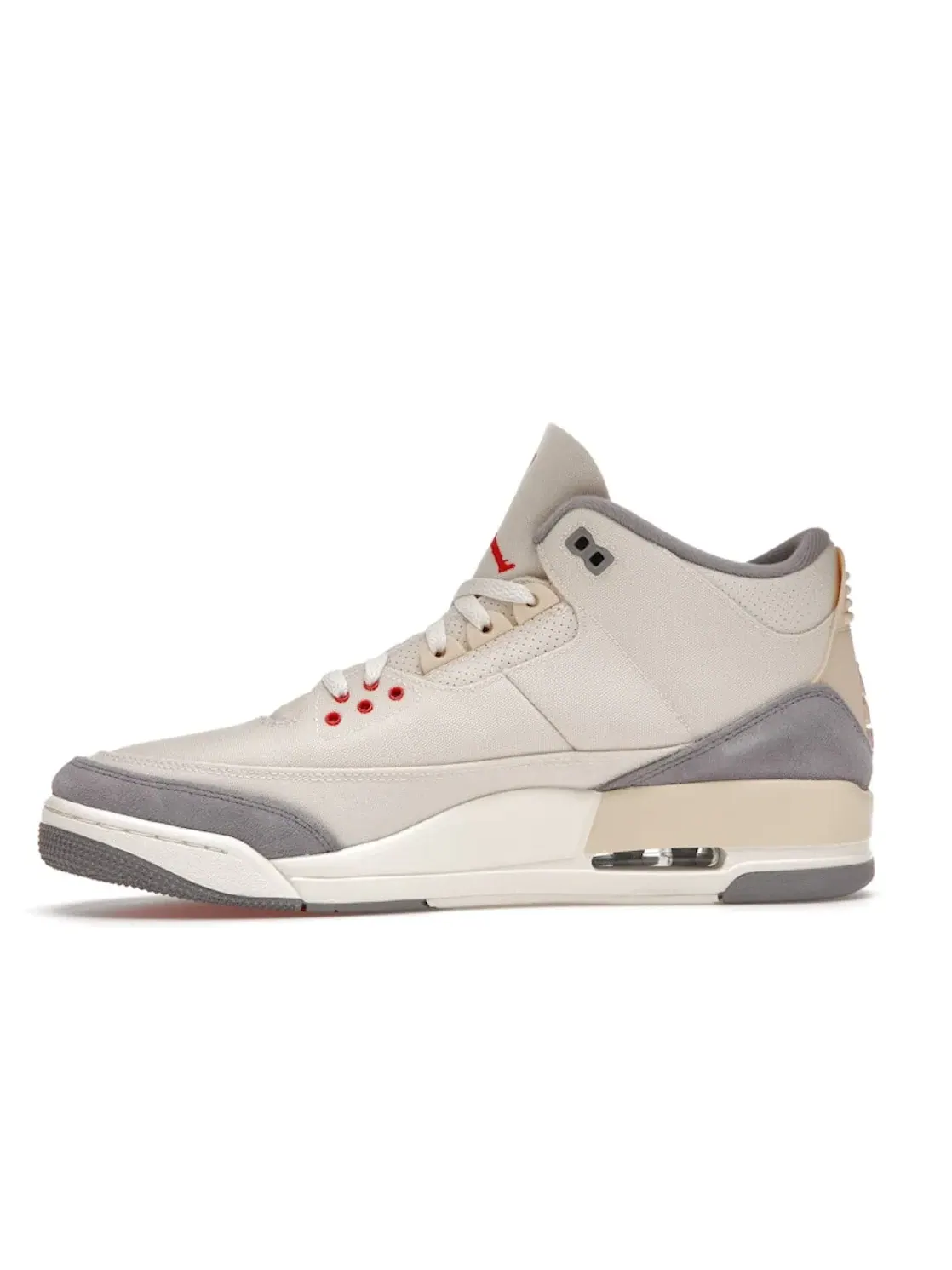Мужские кроссовки Lifestyle с парусиновым верхом Jordan 3 Retro Muslin Jordan — изображение 3 из 4, красный-серый