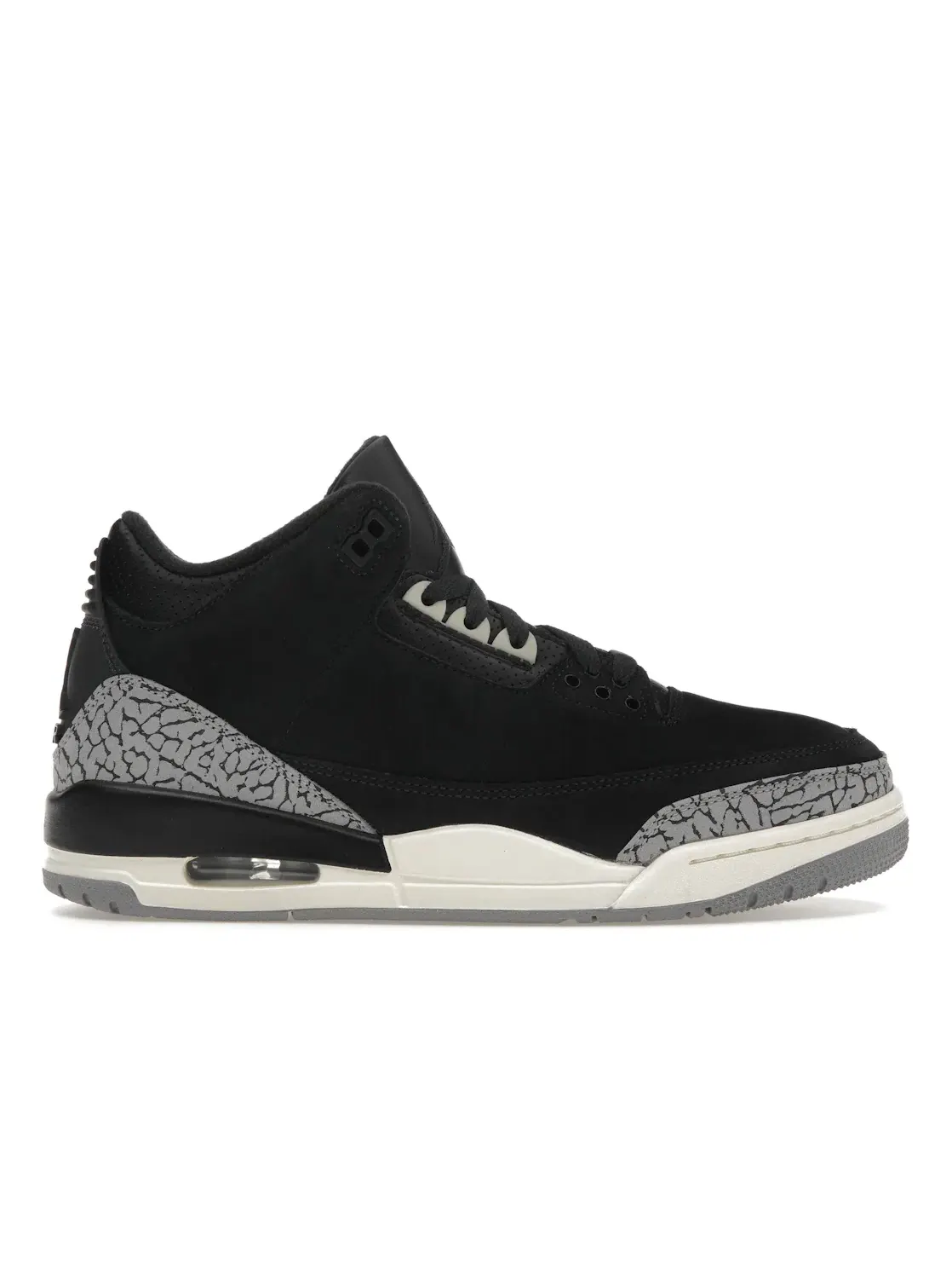 Женские кроссовки Lifestyle с перфорацией Jordan 3 Retro — изображение 1 из 4, черный/черный//серый