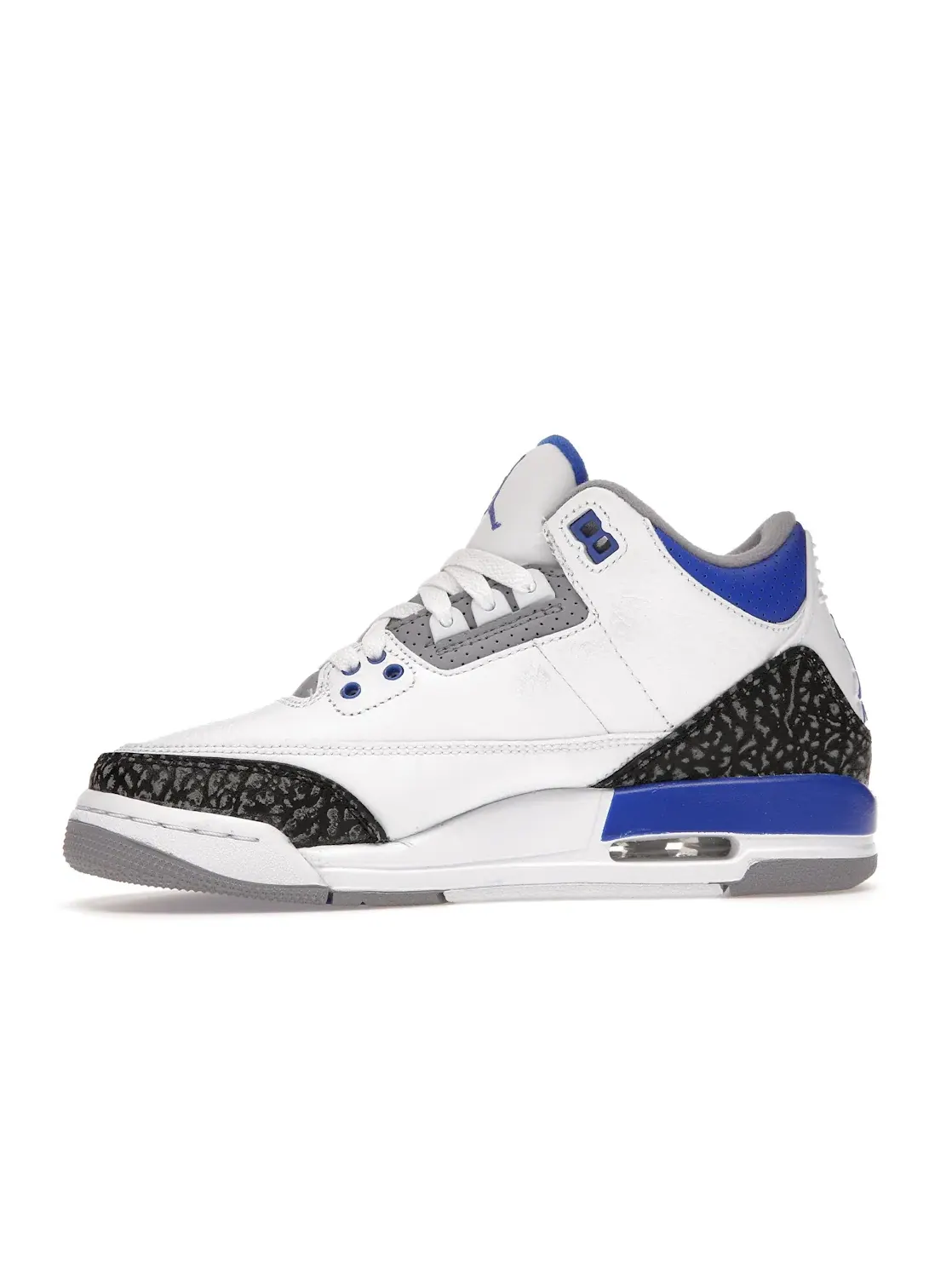 Детские кроссовки Lifestyle с принтом слоновой кости Jordan 3 Retro — изображение 3 из 4, белый/черный-серый-синий
