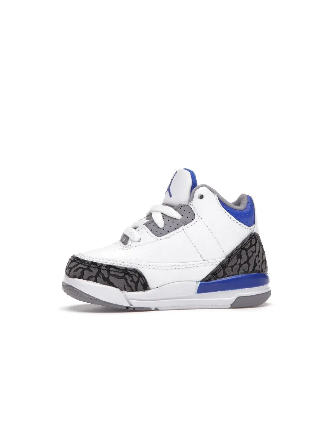 Детские кроссовки Lifestyle с перфорированным верхом Jordan 3 Retro — изображение 3 из 4, белый/черный-серый-синий