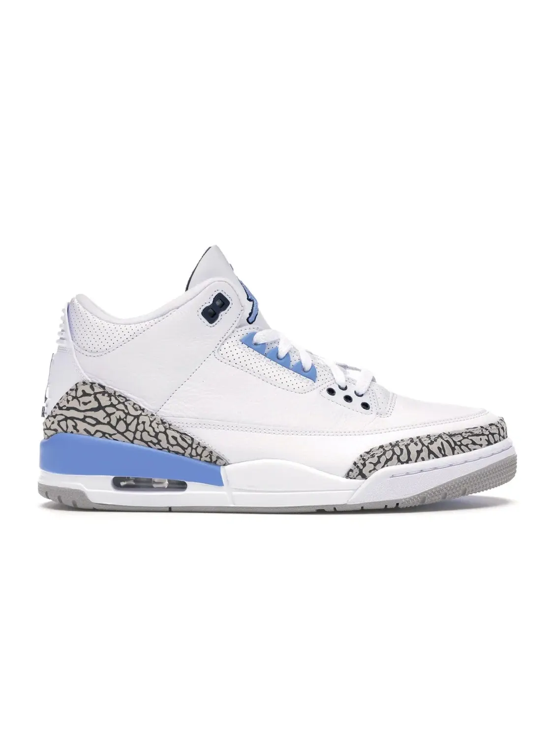 Мужские кроссовки с принтом Jordan 3 Retro UNC Jordan — изображение 1 из 4, белый/синий-серый
