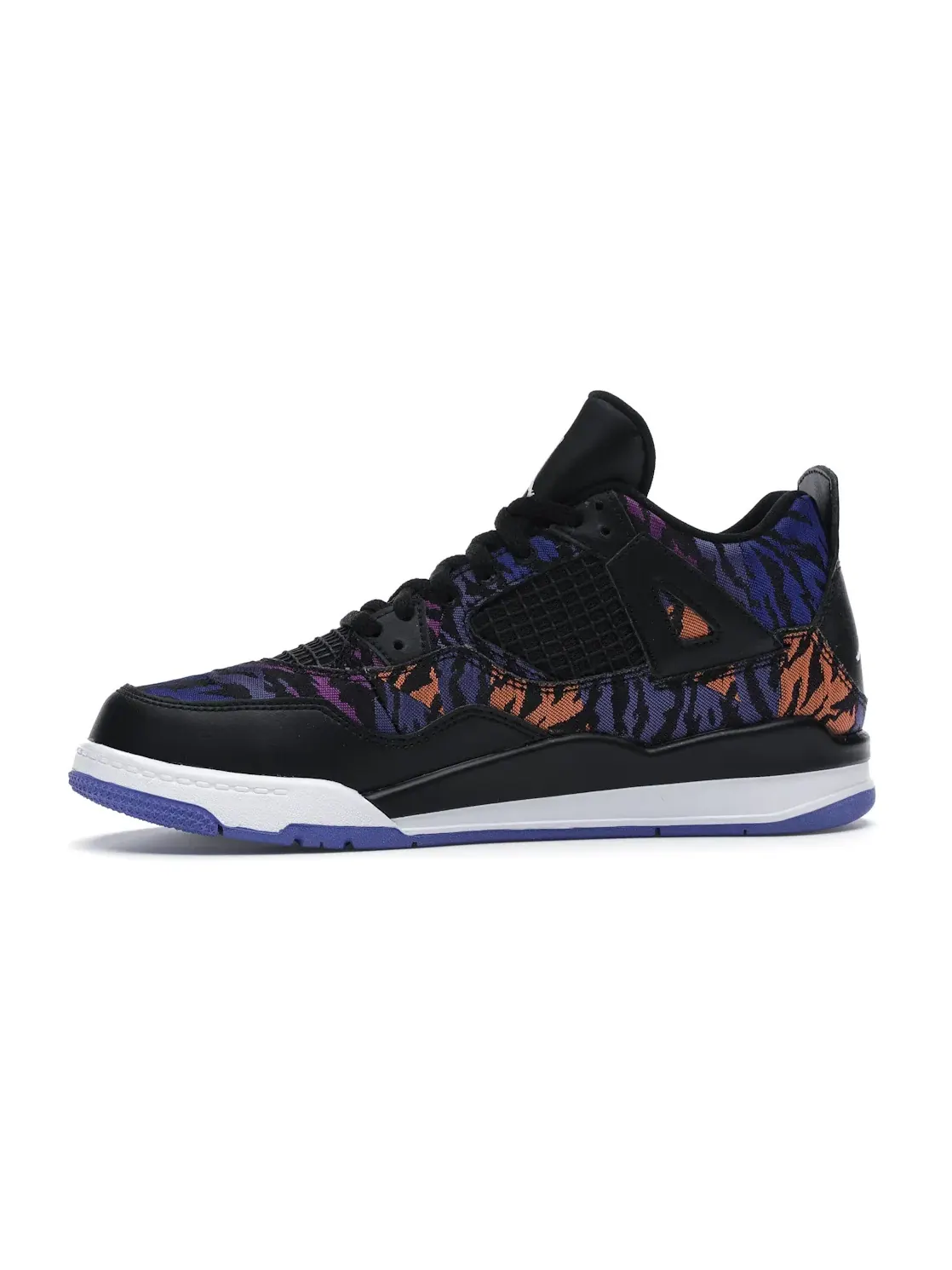 Детские кроссовки Lifestyle с перфорацией Jordan 4 Retro Jordan — изображение 3 из 4, черный/белый-фиолетовый