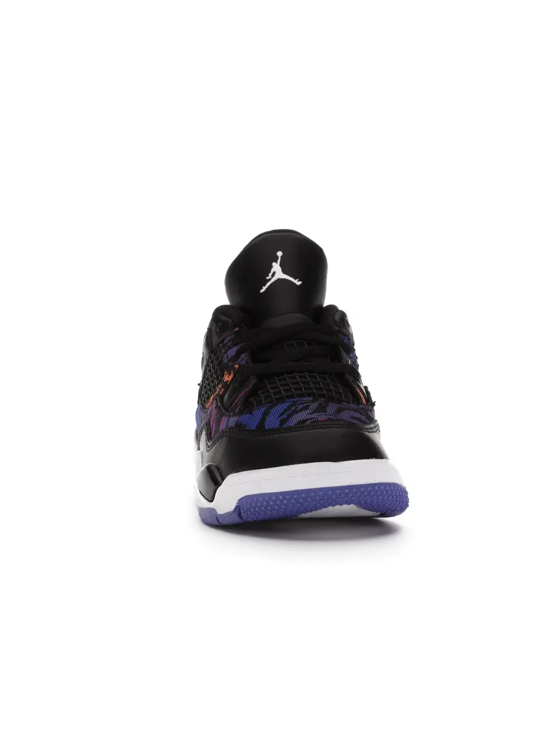 Детские кроссовки с длинным шнурком Jordan 4 Retro Jordan — изображение 2 из 4, черный/белый-фиолетовый